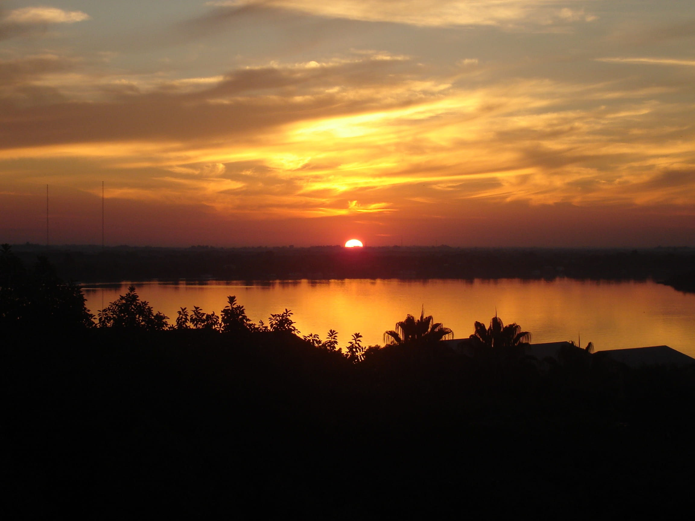 Porto Alegre, outdoors, orange color, cloud - sky, Rs, lake, beauty in nature, 1080P, no people, horizon, idyllic, nature, tranquility, sun, scenics, sunset, HD Wallpaper