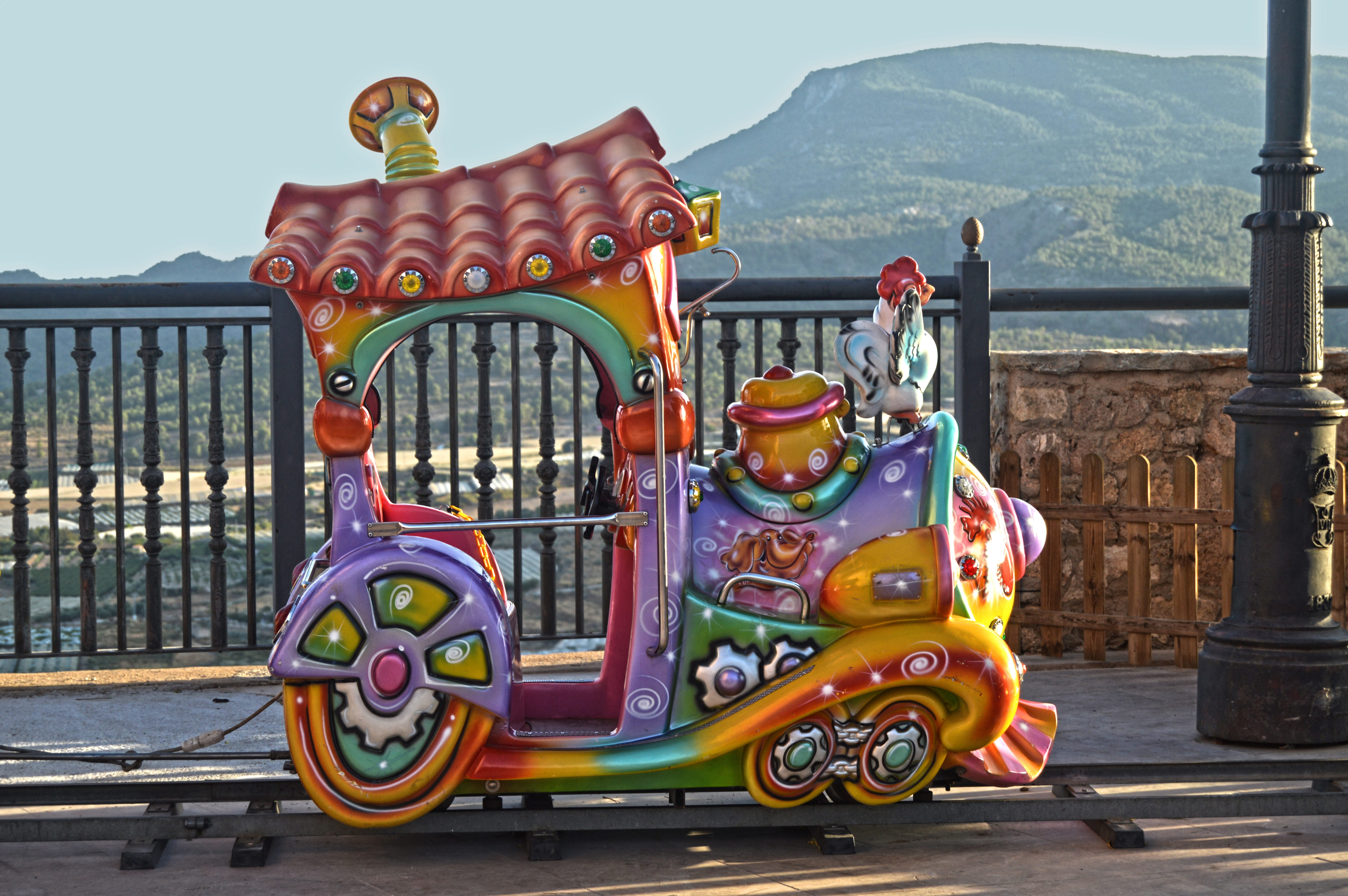 locomotive colorful, transportation, railing, locomotive child, attraction child, childhood, 5K, leisure activity, nature, land vehicle, road, color, alegre, HD Wallpaper