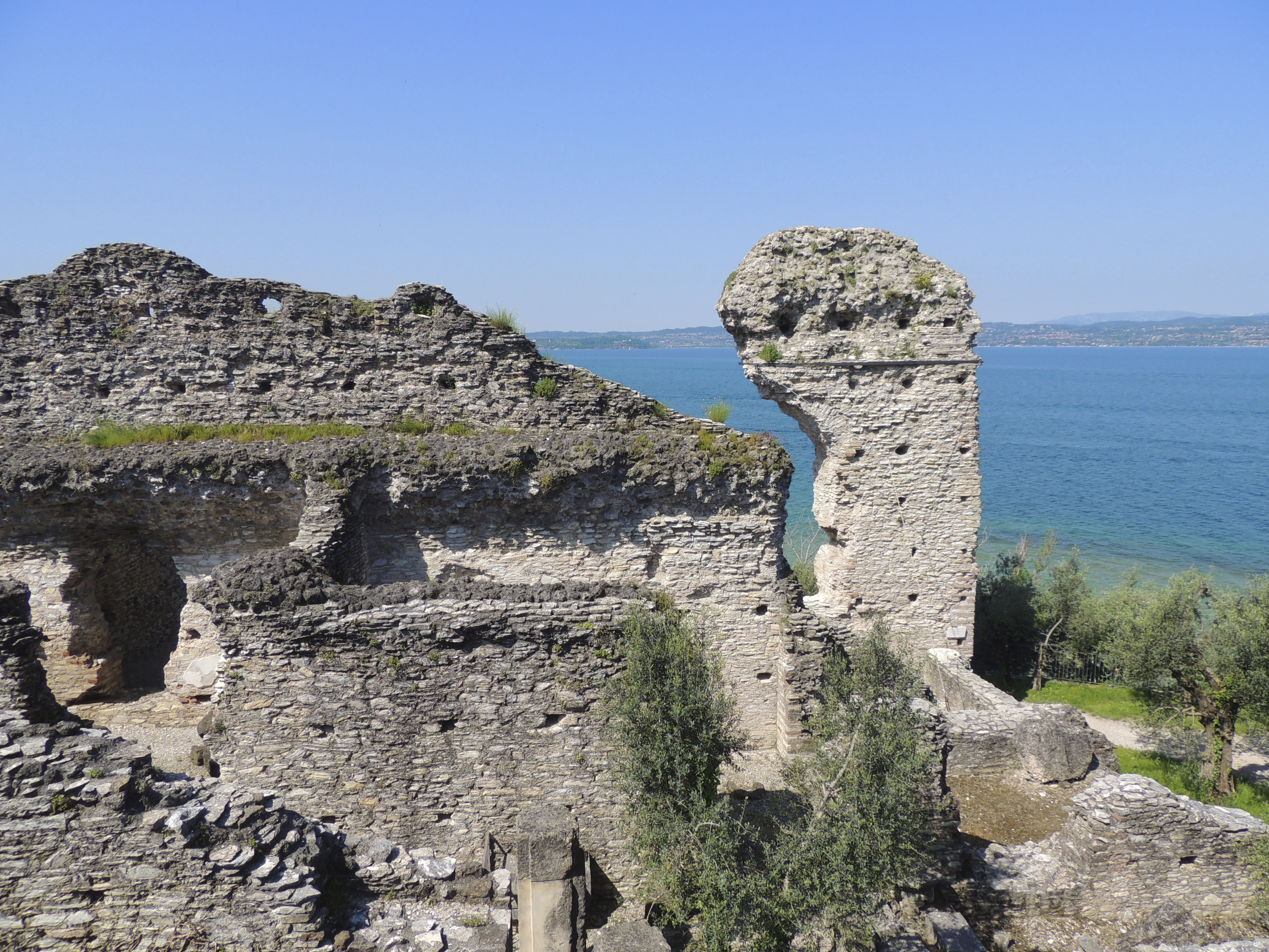 sky, beauty in nature, roman times, old, stone wall, tranquil scene, blue, villa, rock, sea, ruin, scenics - nature, no people, the past, outdoors, old Ruin, HD Wallpaper
