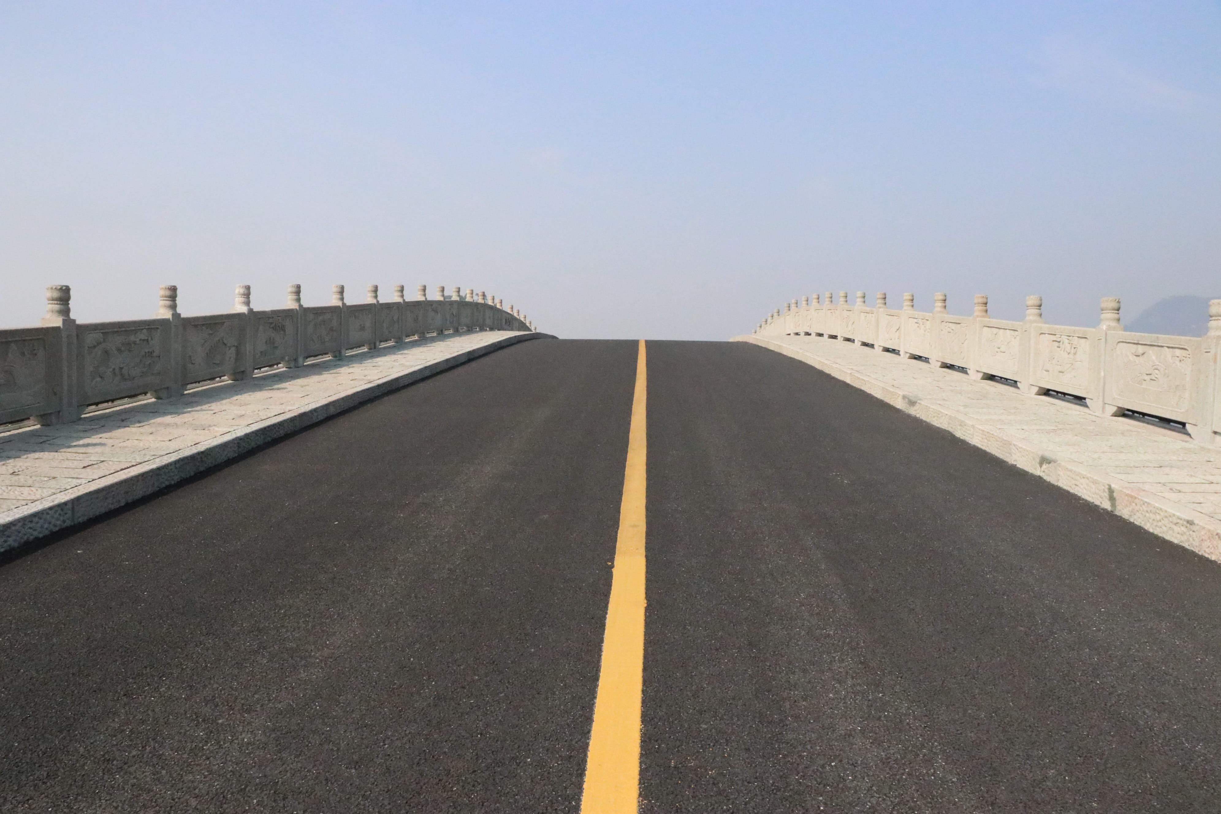day, extension, road, 4K, marking, no people, outdoors, clear sky, asphalt, the way forward, direction, architecture, diminishing perspective, built structure, HD Wallpaper