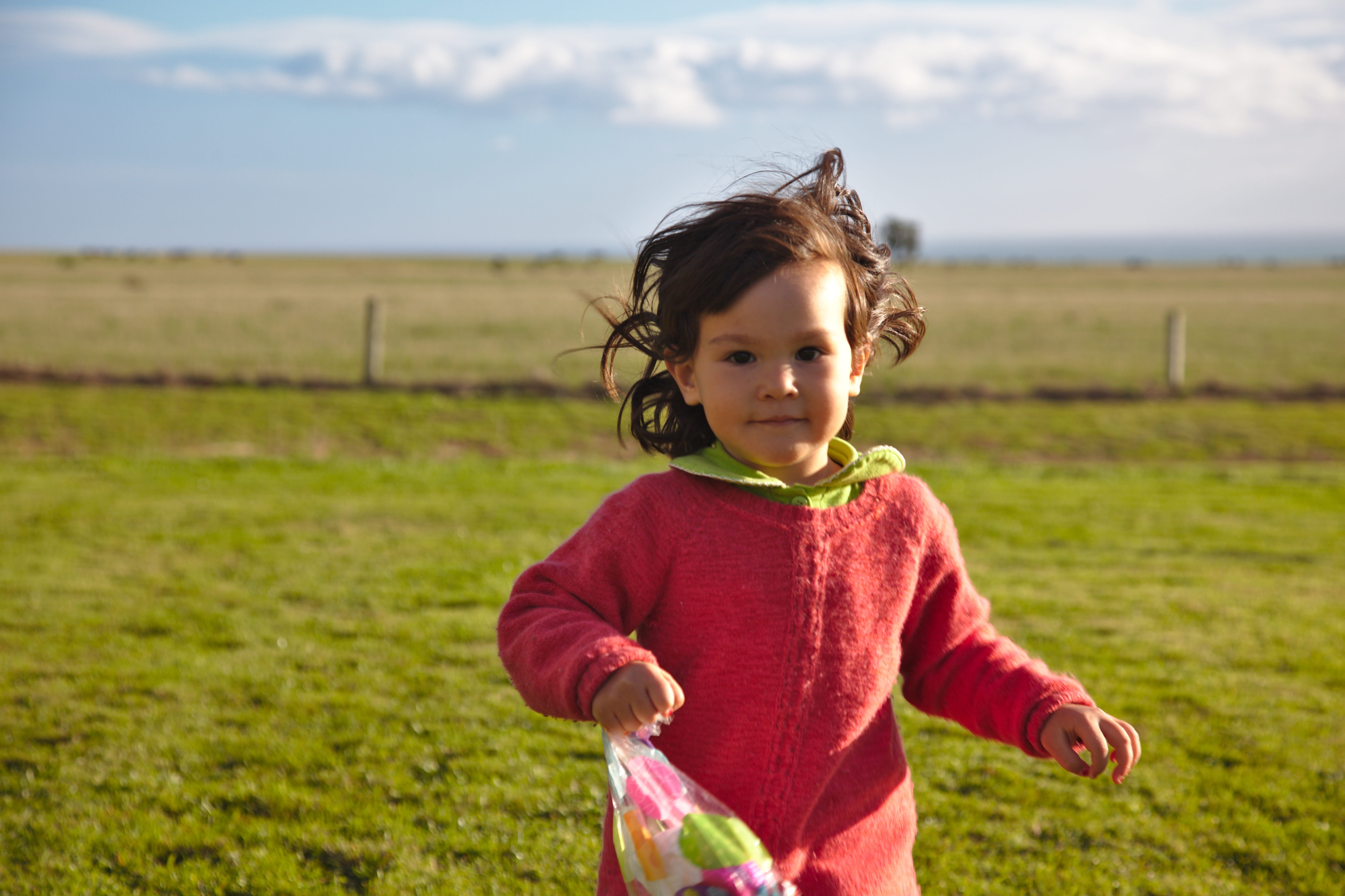 hope, run, looking at camera, plant, standing, focus on foreground, landscape, field, portrait, front view, plain, nature, one person, outdoor, land, girls, HD Wallpaper