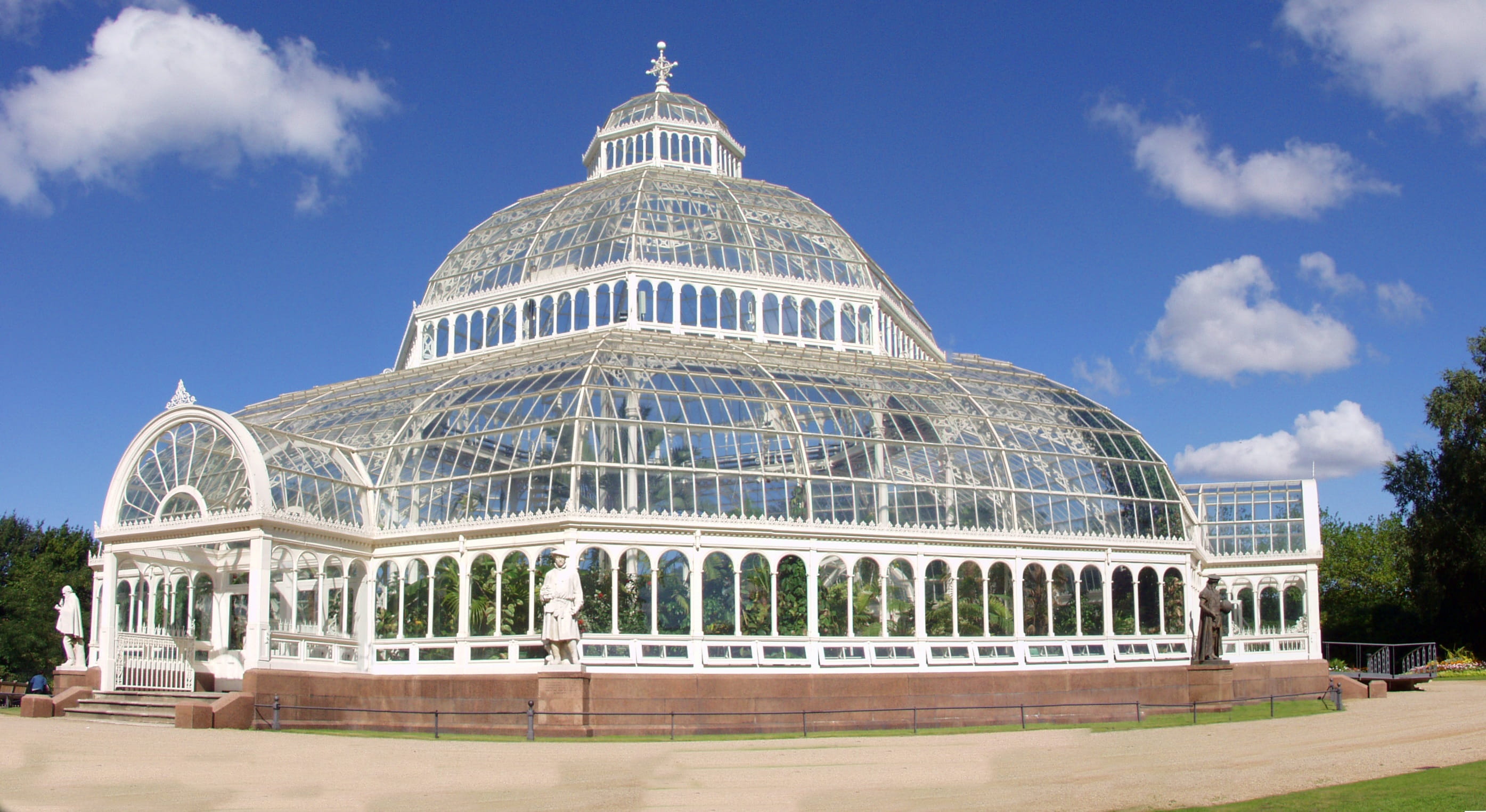sky, belief, no people, glass, garden, spirituality, exotic, dome, white, conservation, greenhouse, tourism, botanical, building, sefton, travel, building exterior, HD Wallpaper