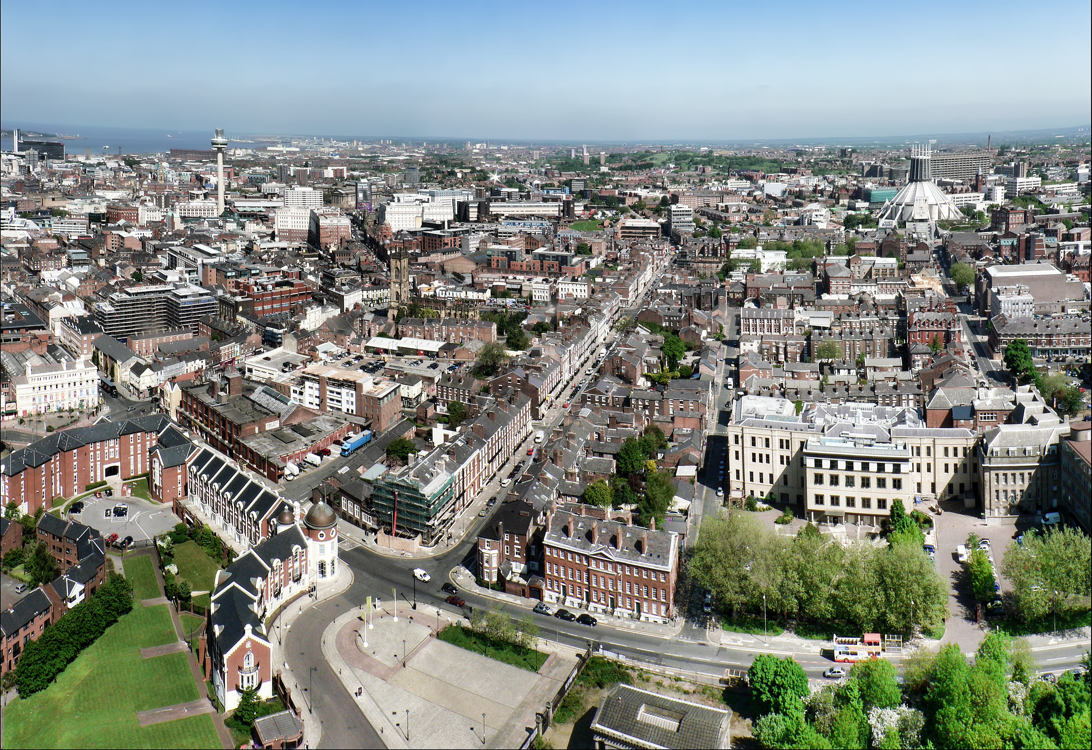 residential district, crowd, plant, history, aerial view, building, Cityscape, skyline, England, the past, Liverpool, crowded, high angle view, 4K, travel destinations, HD Wallpaper