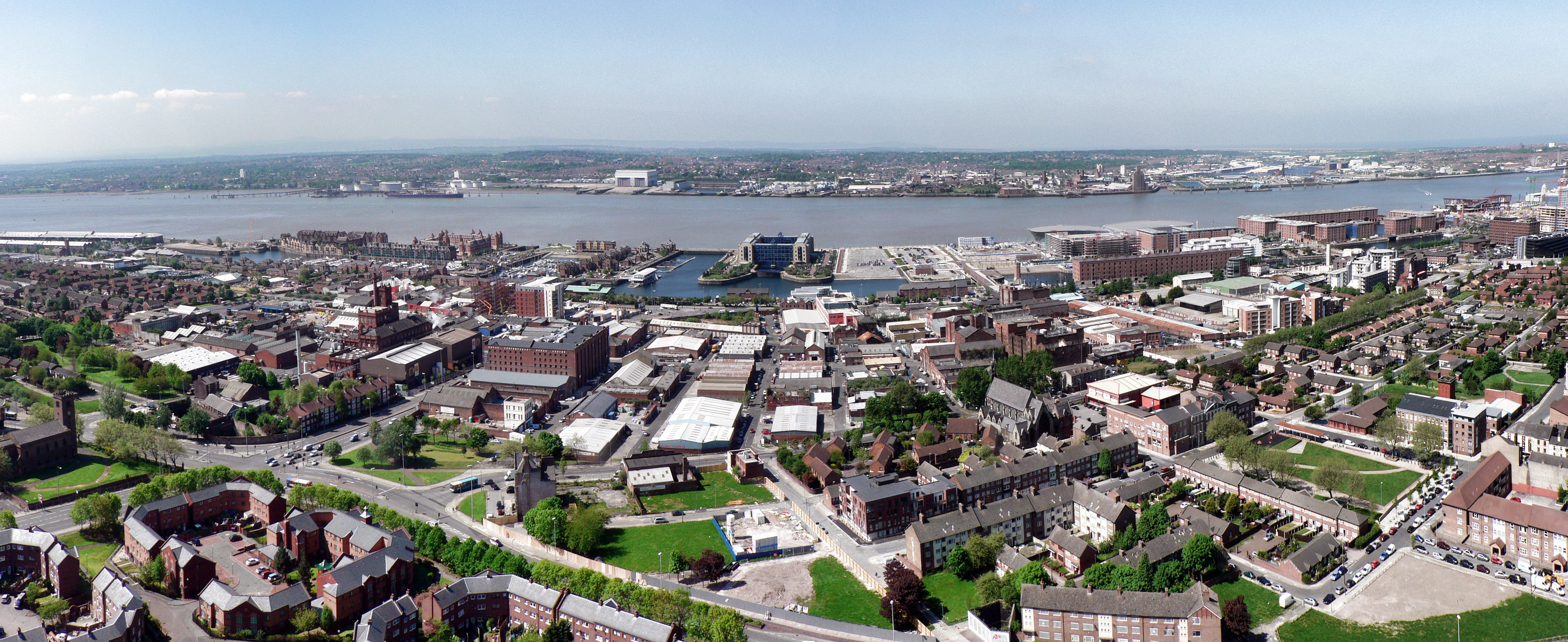 England, residential district, sky, skyline, day, town, built Structure, nature, City, travel destinations, outdoors, roof, Liverpool, panoramic, building, HD Wallpaper