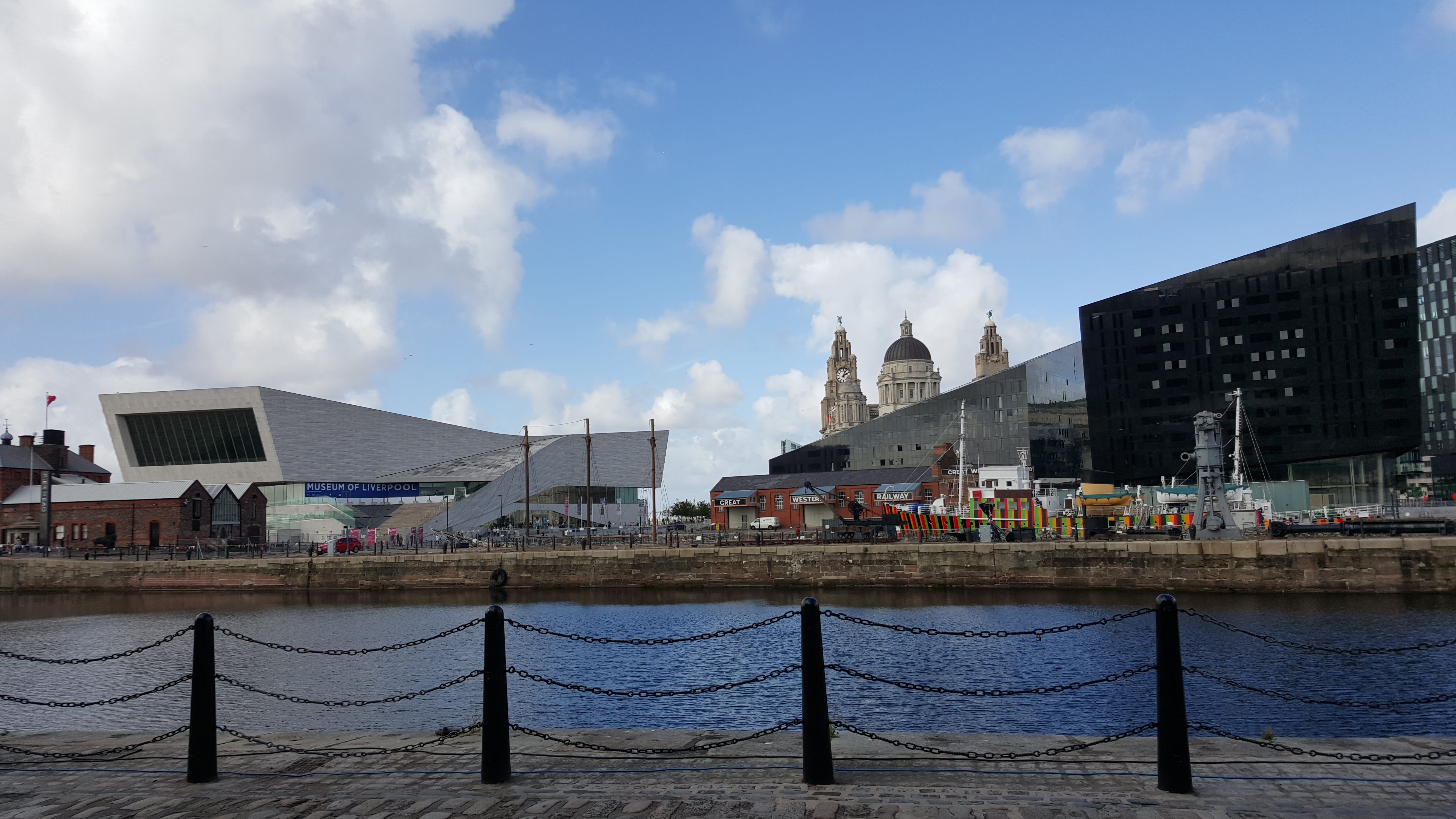 waterfront, merseyside, barrier, architecture, fence, built structure, building, nature, day, water, river mersey, river, 5K, building exterior, travel destinations, HD Wallpaper