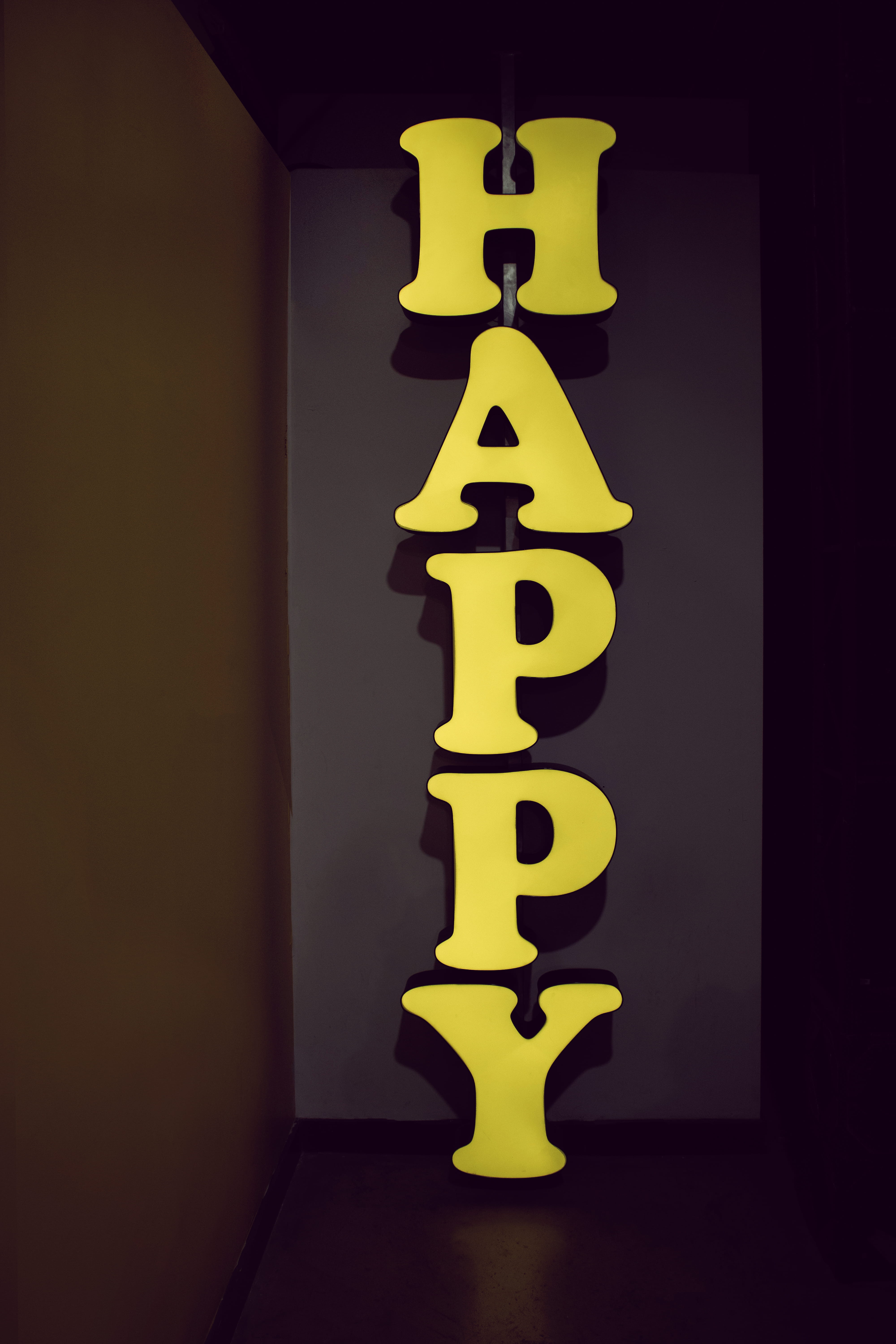 dark, creativity, wooden, close-up, conceptual, yellow, alphabet, art, image, shadow, sign, western script, communication, type, illuminated, light, 5K, Phone HD Wallpaper