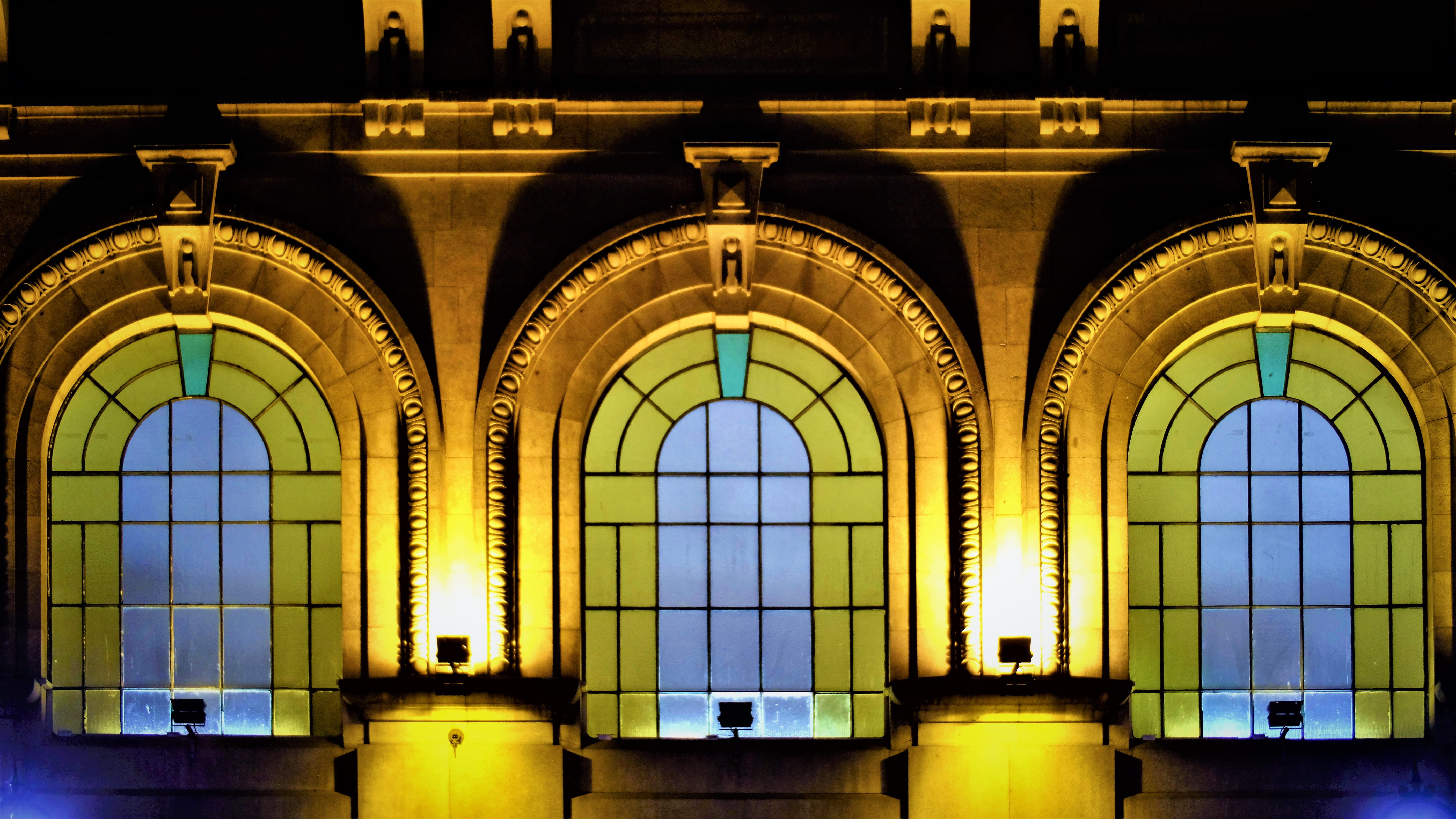 business, lighting equipment, reflection, glass - material, transportation building - type of building, são bento station, pattern, windows, building, porto, HD Wallpaper
