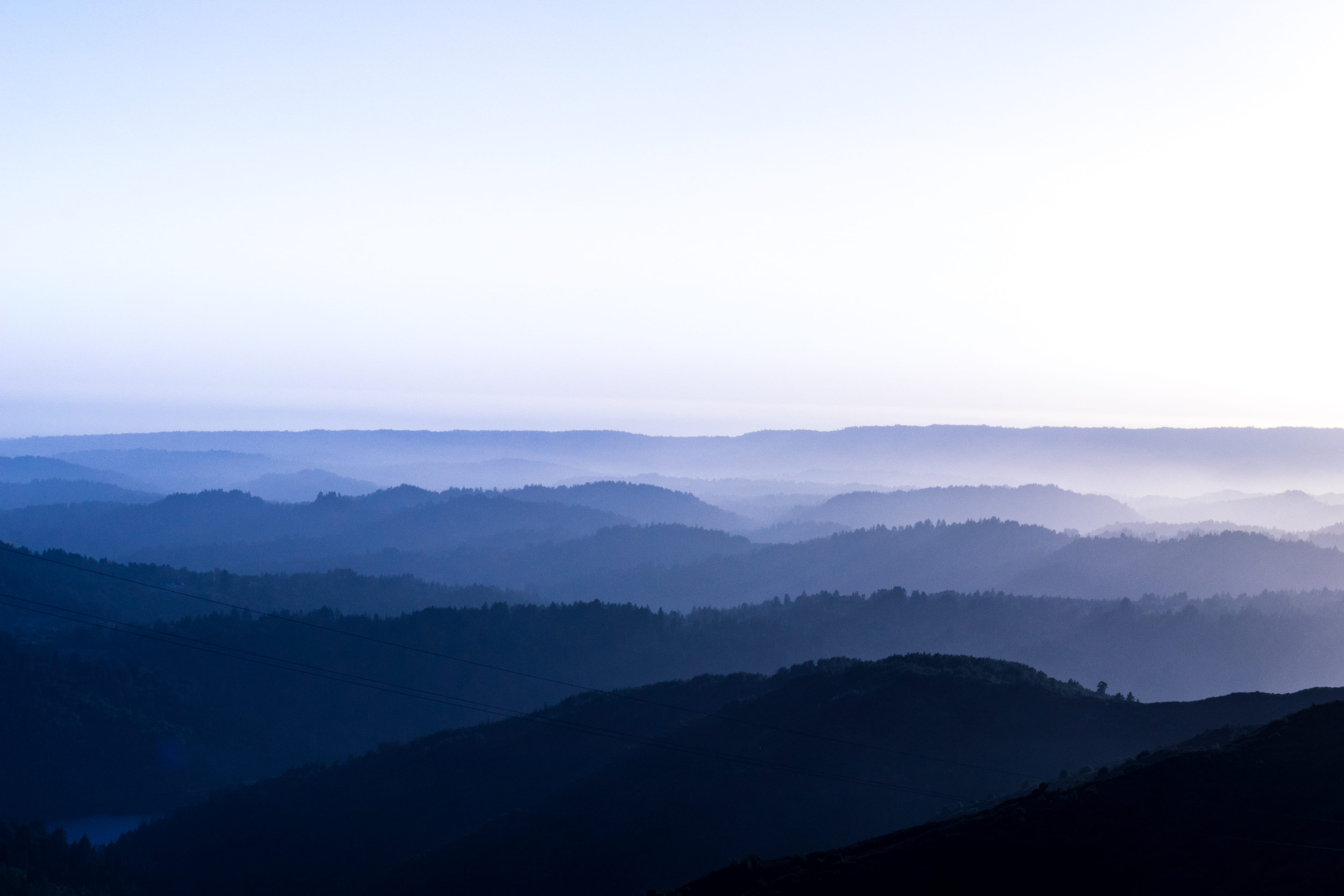 fog, scenics - nature, daytime, silhouette, morning, tree, idyllic, sunlight, sky, sunset, covered, sea, mountain, 4K, no people, sun, color, mountains, HD Wallpaper