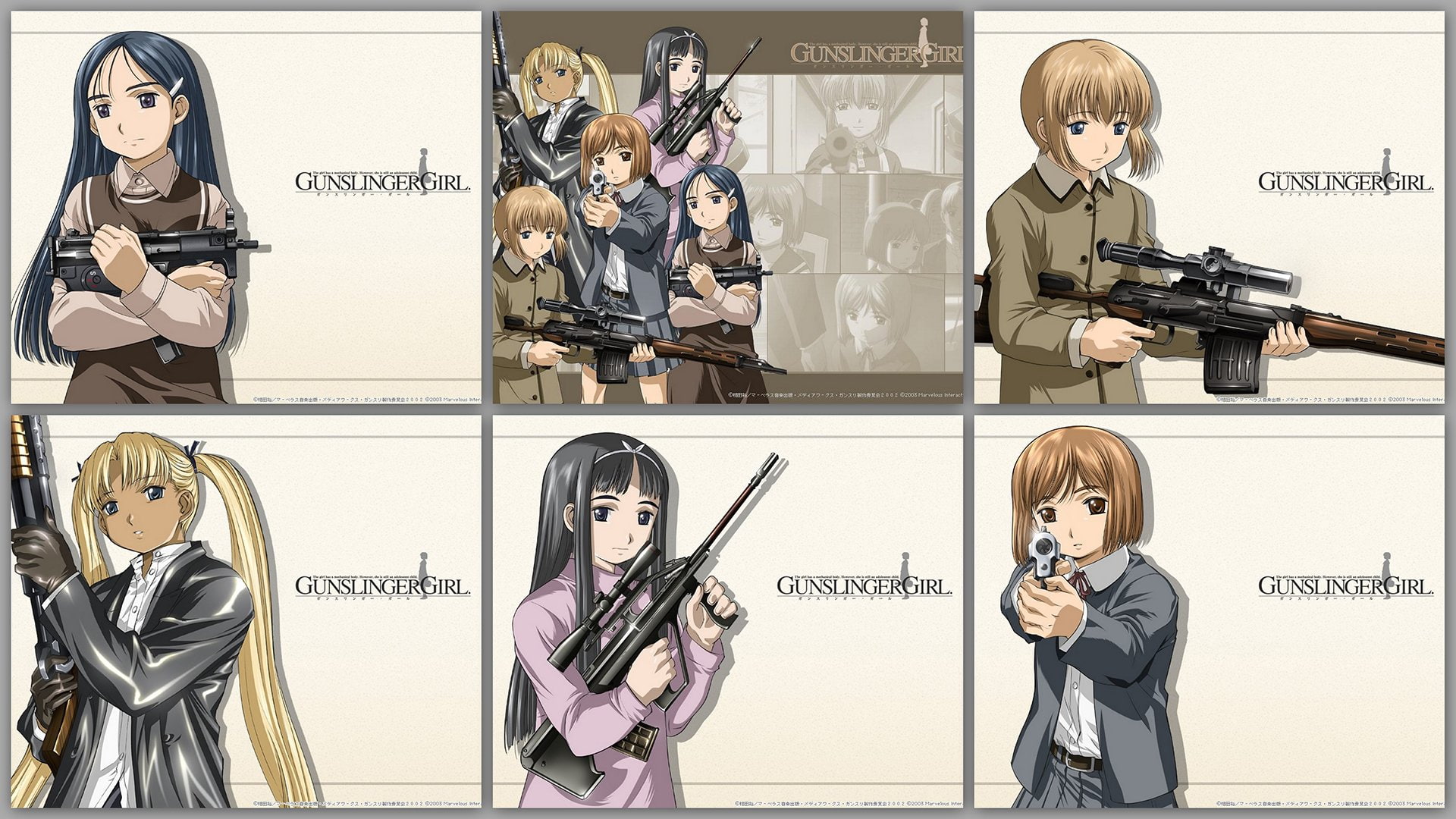 1080P, Gunslinger Girl, Anime, HD Wallpaper