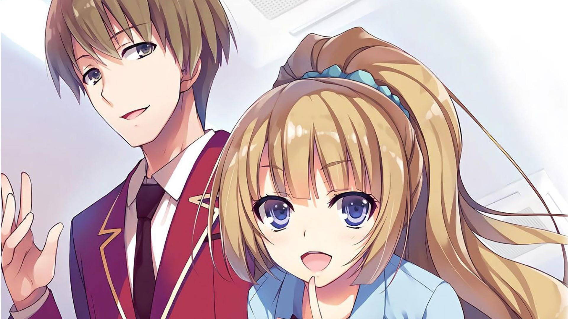 close-up, 1080P, looking at camera, classroom of the elite, young adult, representation, human representation, two people, anime, day, outdoors, real people, HD Wallpaper