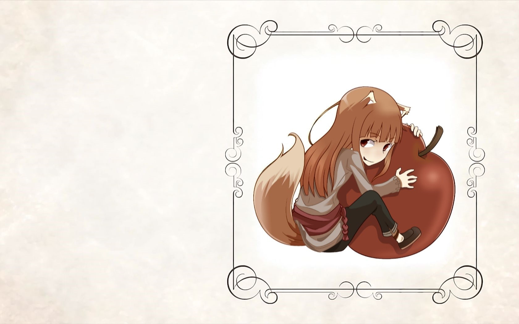 Spice and Wolf, apples, Holo, Okamimimi, 720P, anime girls, HD Wallpaper
