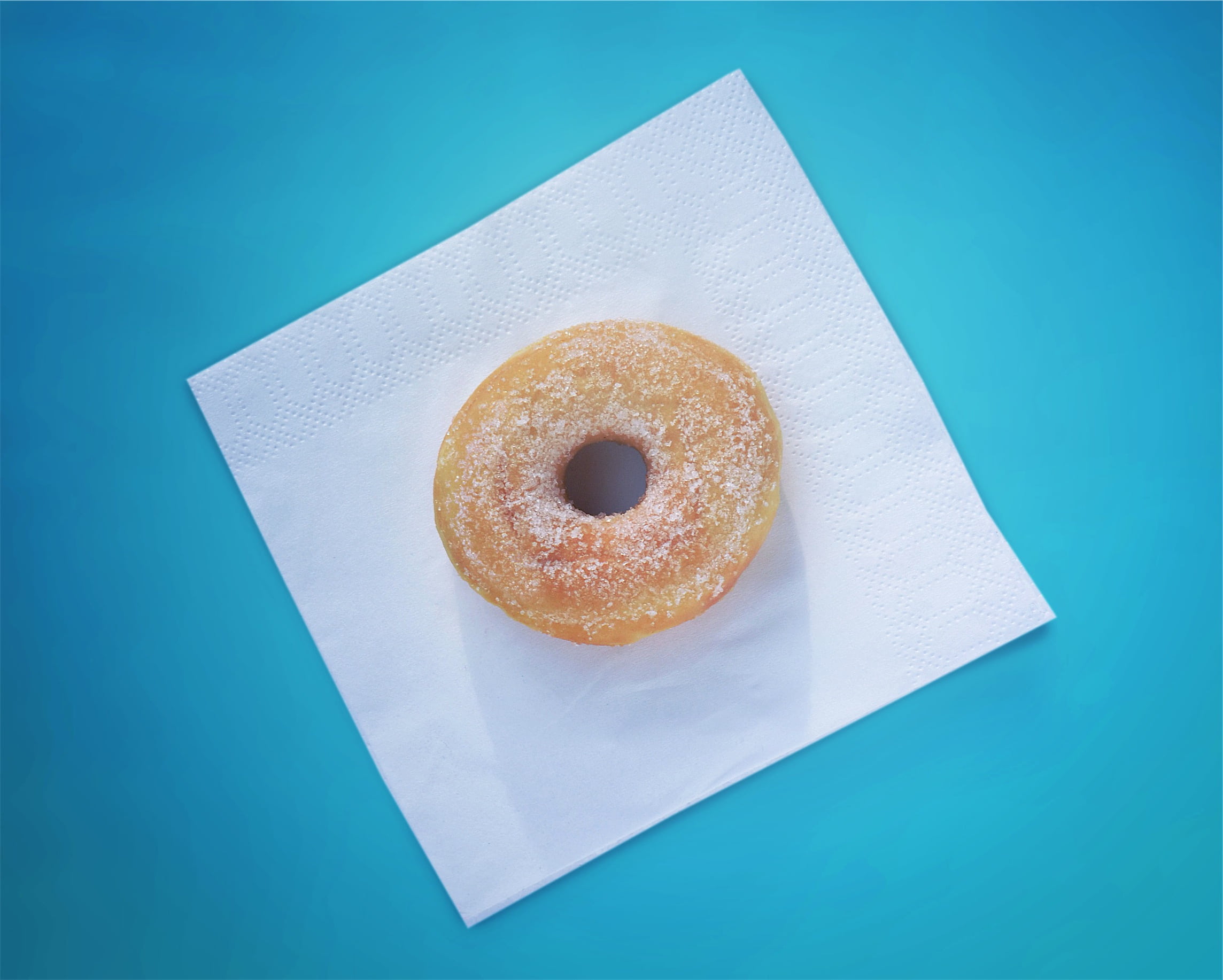 napkin, temptation, indulgence, photo, baked, snack, ready-to-eat, tissue, freshness, colored background, turquoise colored, close, sweet food, donuts, HD Wallpaper