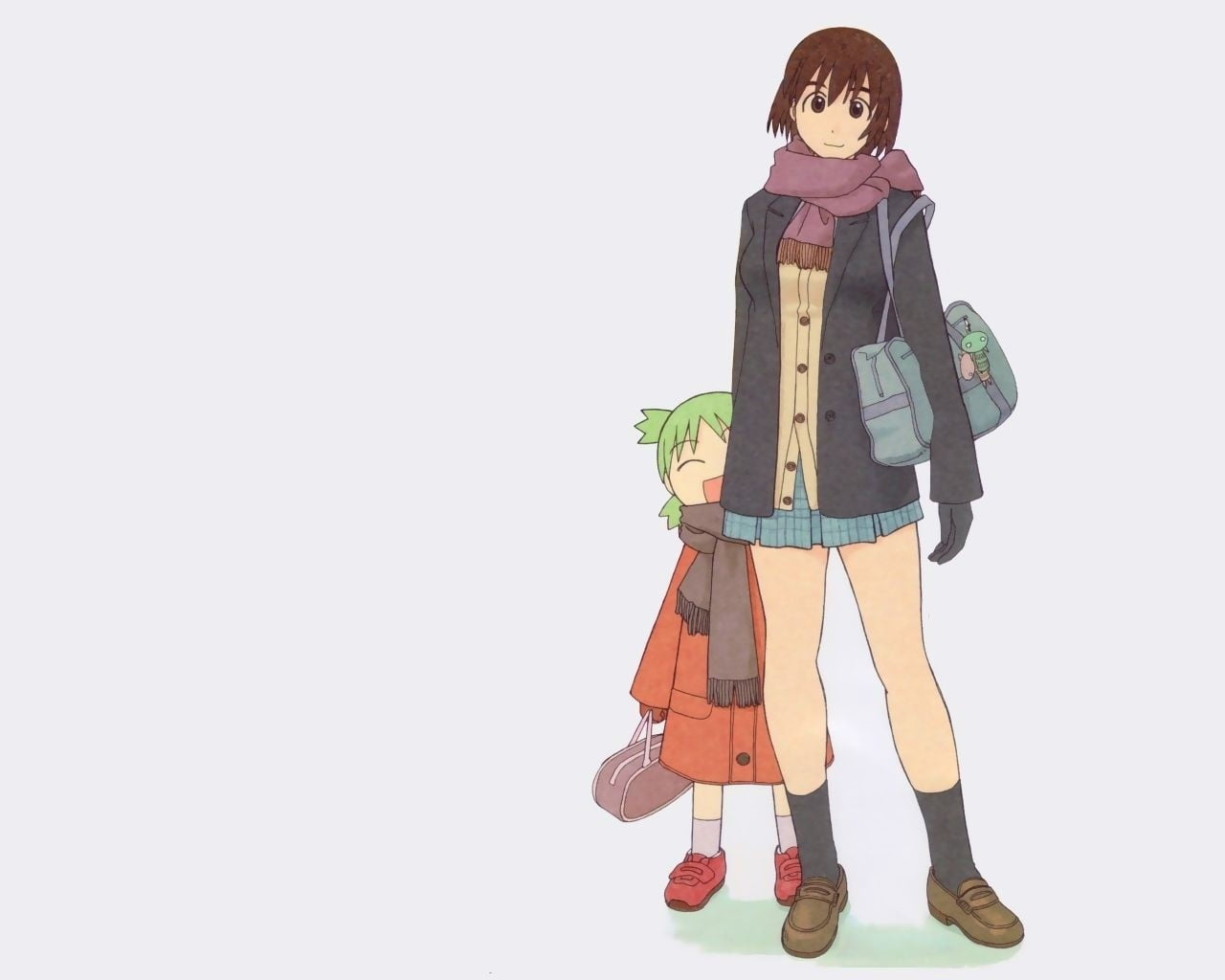 childhood, standing, females, Girl, clothing, costume, cut out, girls, innocence, portrait, full length, front view, one person, Scarf, Koiwai yotsuba, HD Wallpaper