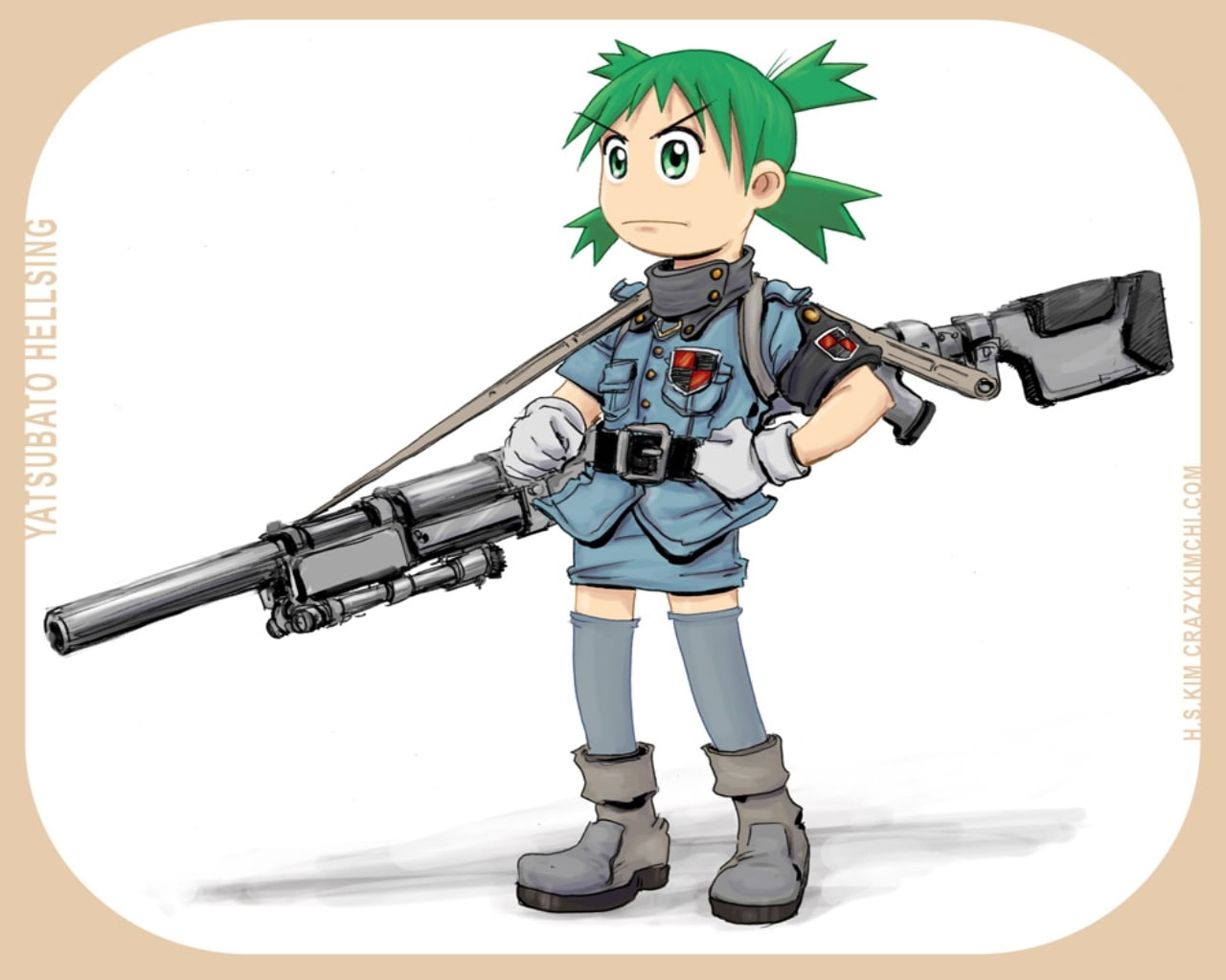 seras, hellsing, yotsubato, art, yotsuba, hd, x, crossovers, 720P, anime, victoria, HD Wallpaper