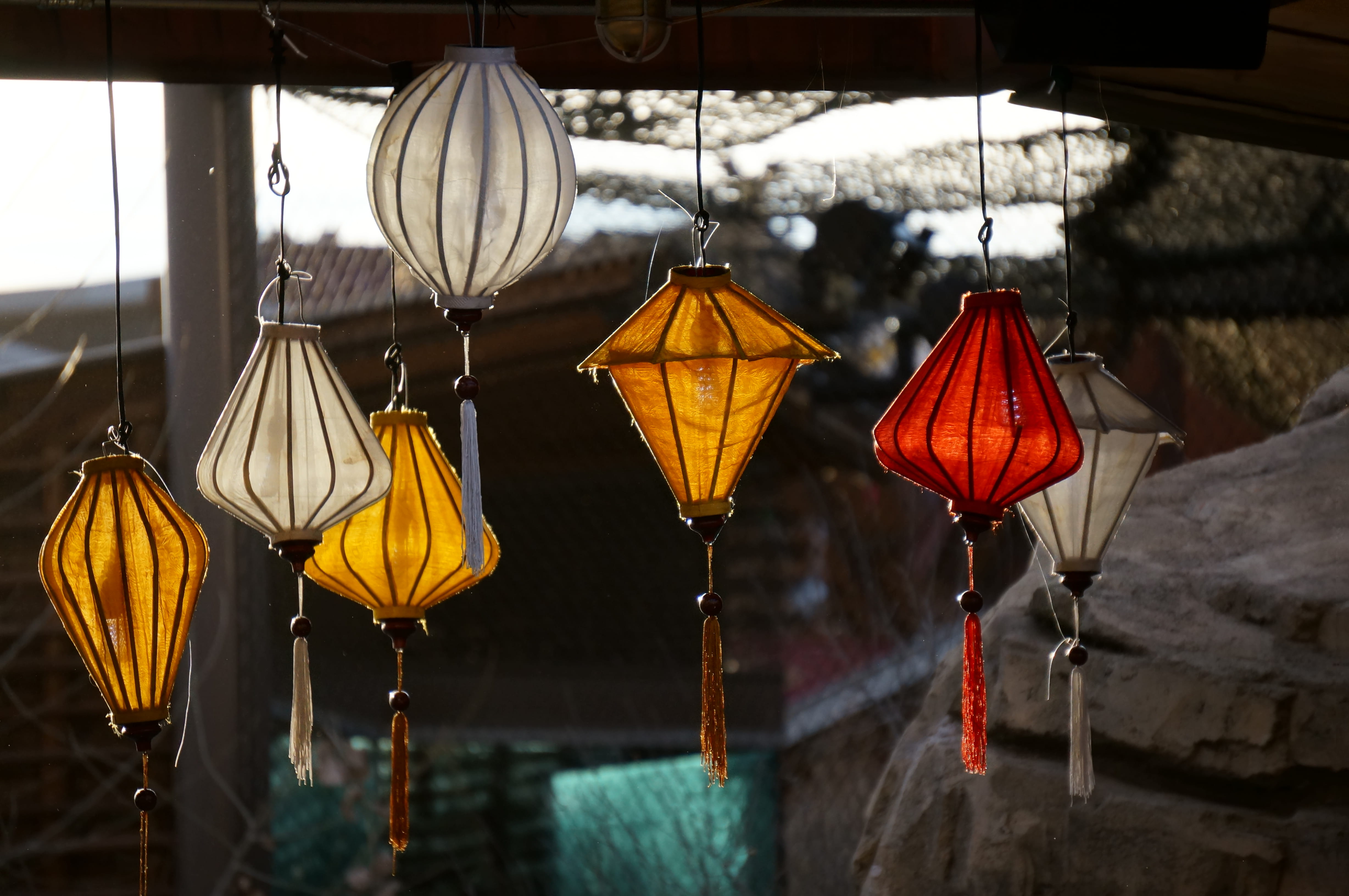 built structure, chinese lanterns, day, side by side, close-up, indoors, creativity, architecture, denver zoo, decoration, design, focus on foreground, HD Wallpaper