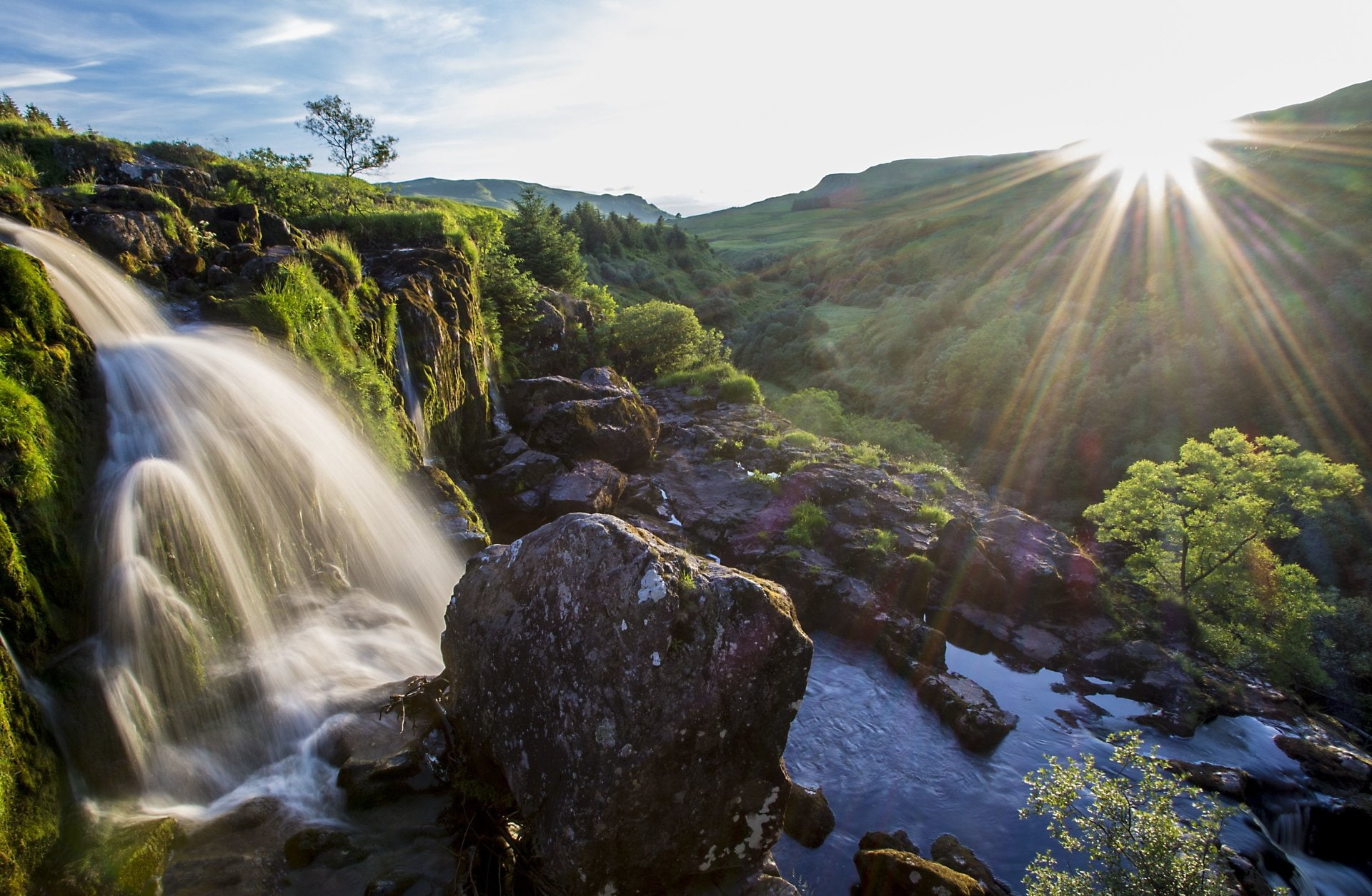 Loup Of Fintry Waterfall, Sunbeam, 1080P, Waterfalls, Waterfall, HD Wallpaper