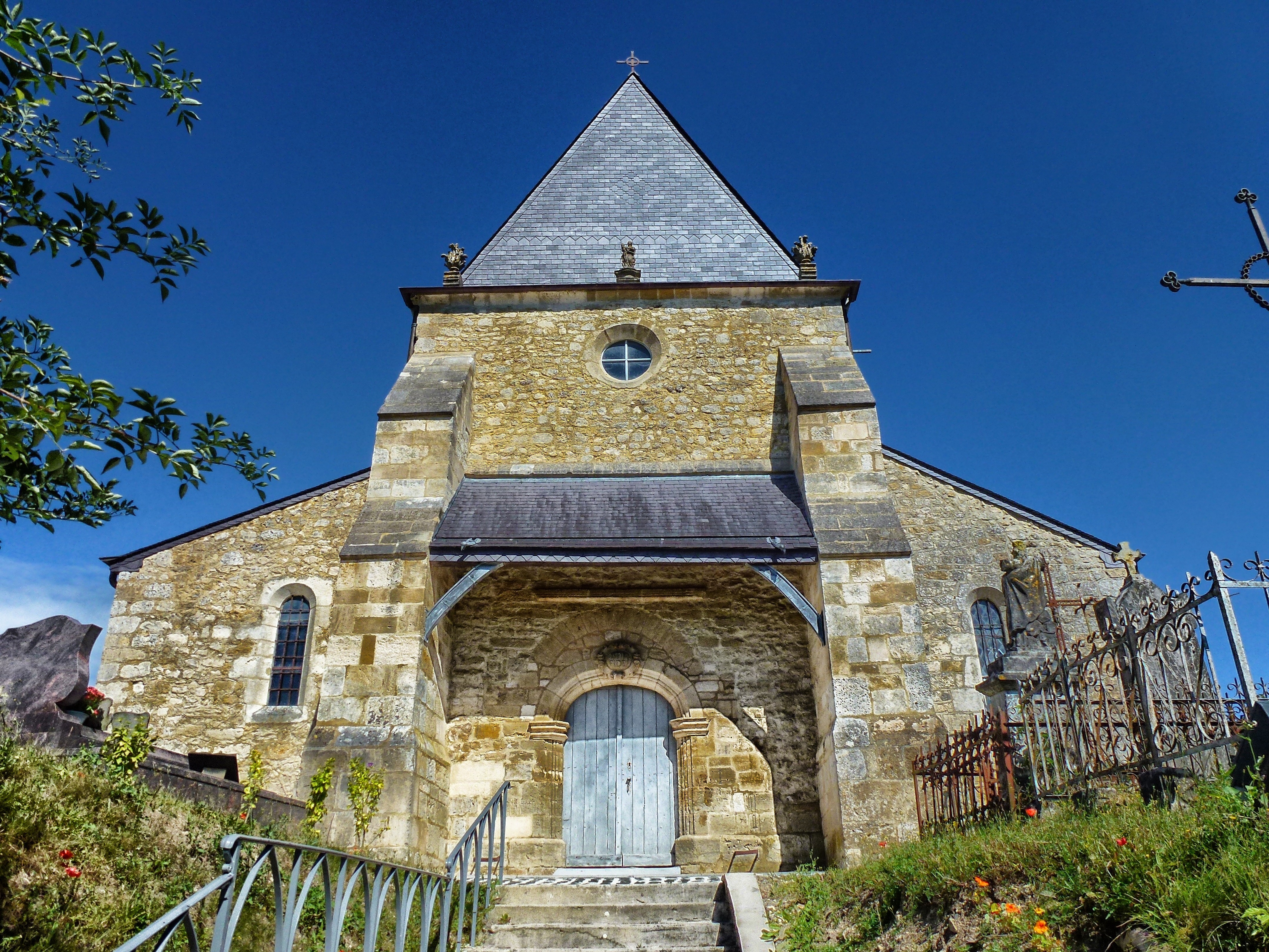 spirituality, france, built structure, building exterior, outdoors, sky, no people, church, hdr, religion, blue, tower, day, low angle view, belief, architecture, HD Wallpaper