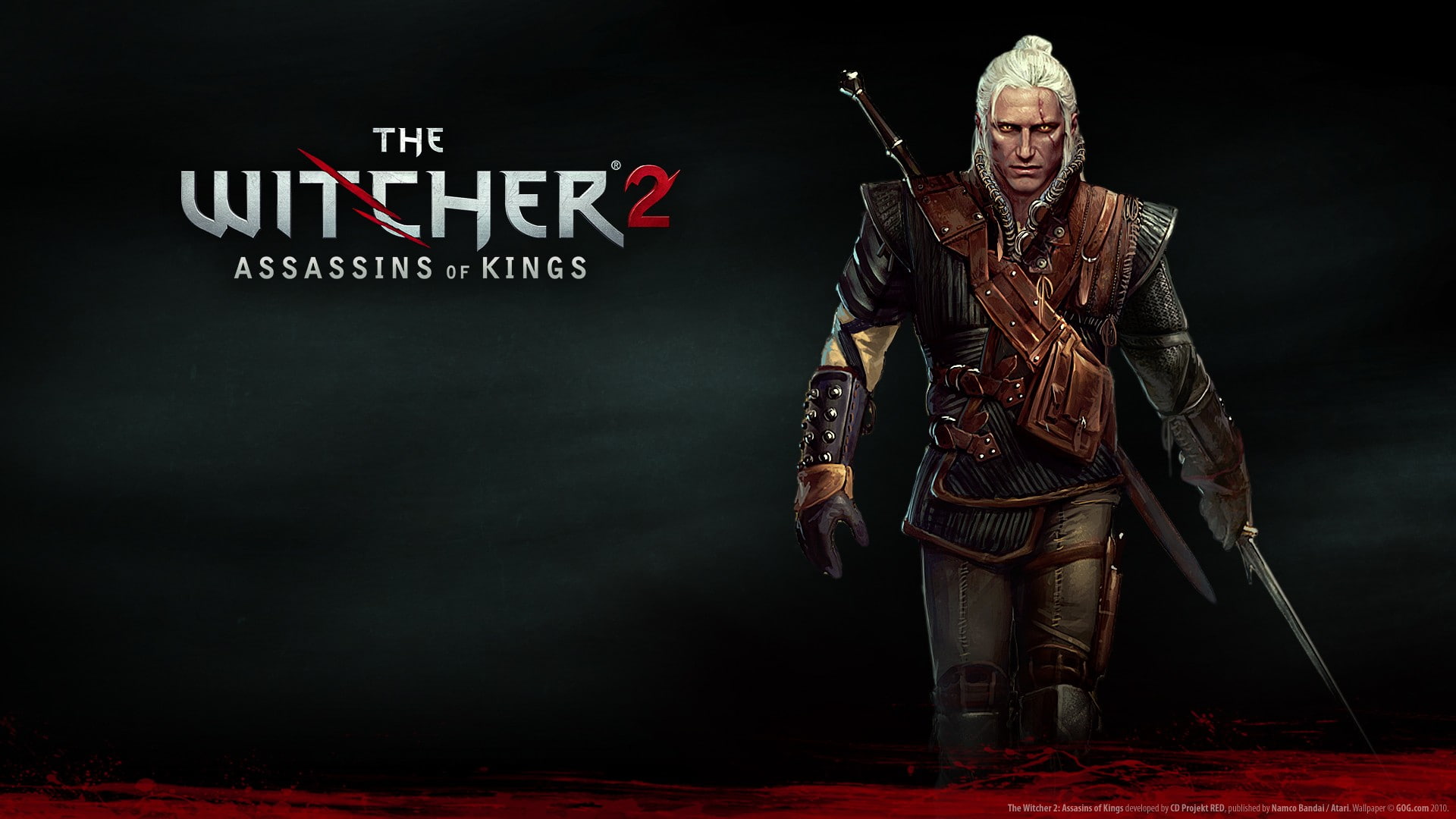 1080P, anger, text, communication, sign, the witcher 2 assassins of kings geralt of rivia, senior adult, looking at camera, portrait, males, studio shot, HD Wallpaper