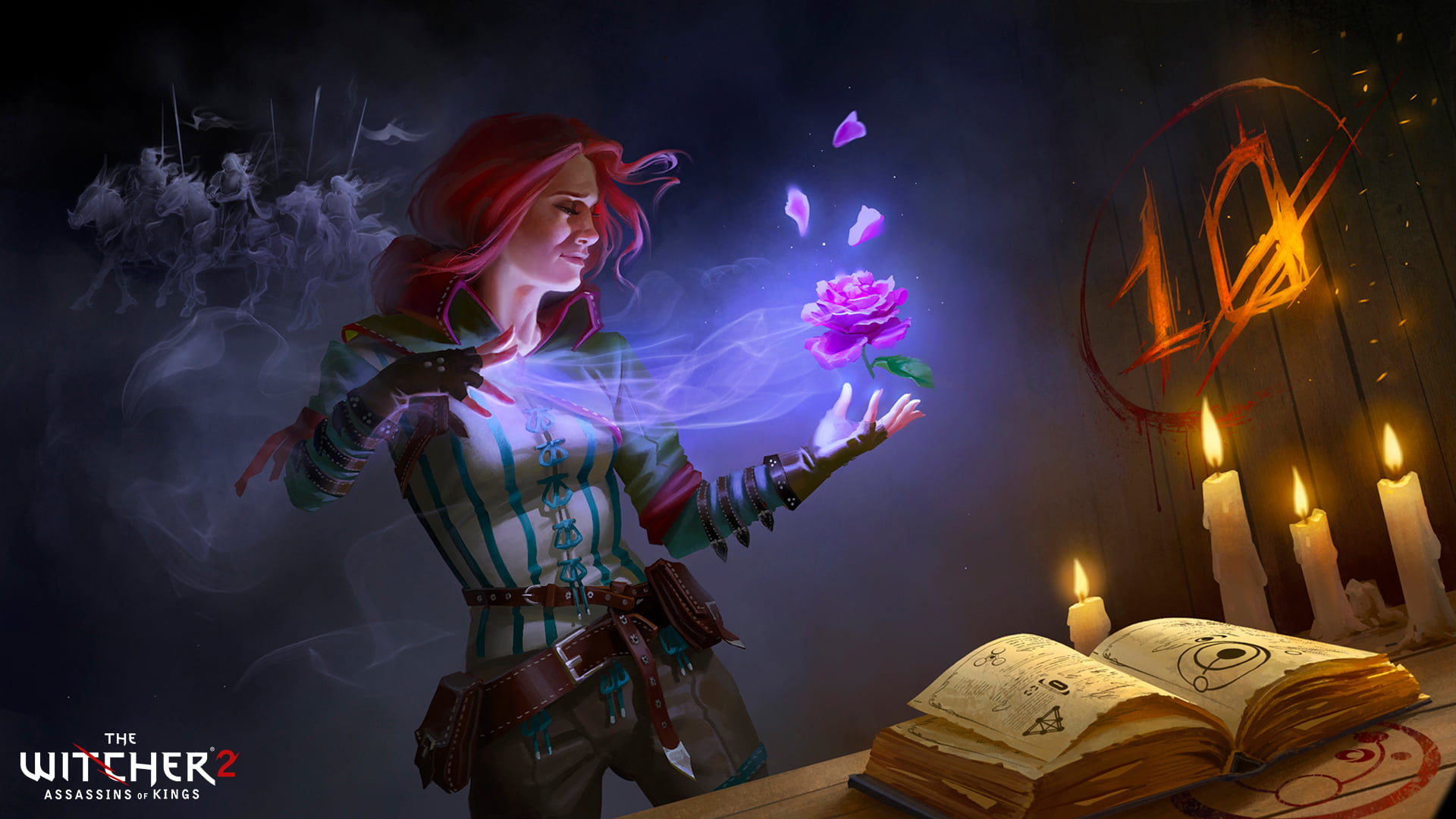 The Witcher 2 Assassins of Kings, 1080P, magic, redhead, The Witcher, Triss Merigold, HD Wallpaper