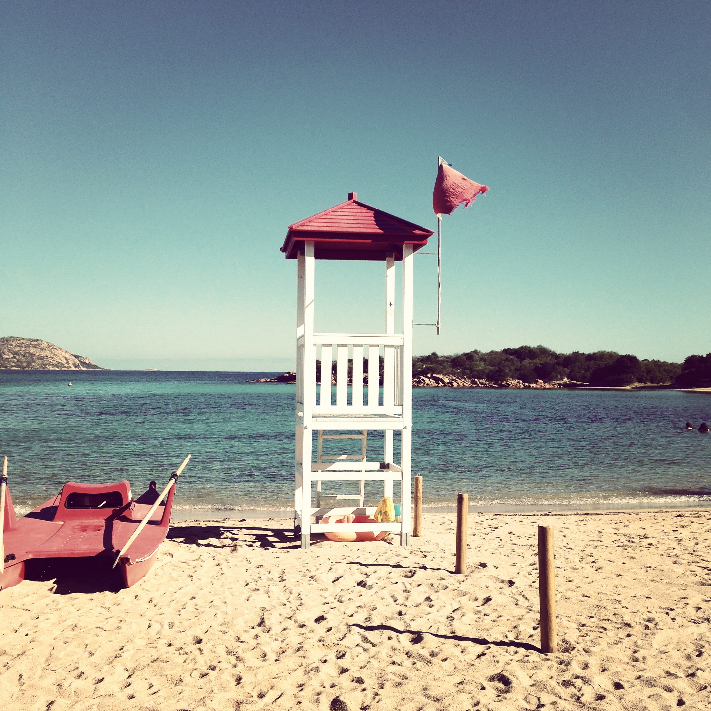 sky, 1080P, scenics - nature, flag, off season, square, italy, water, shore, travel, sea, safety, lifeguard, architecture, sardinia, boat, mediterranean, Phone HD Wallpaper