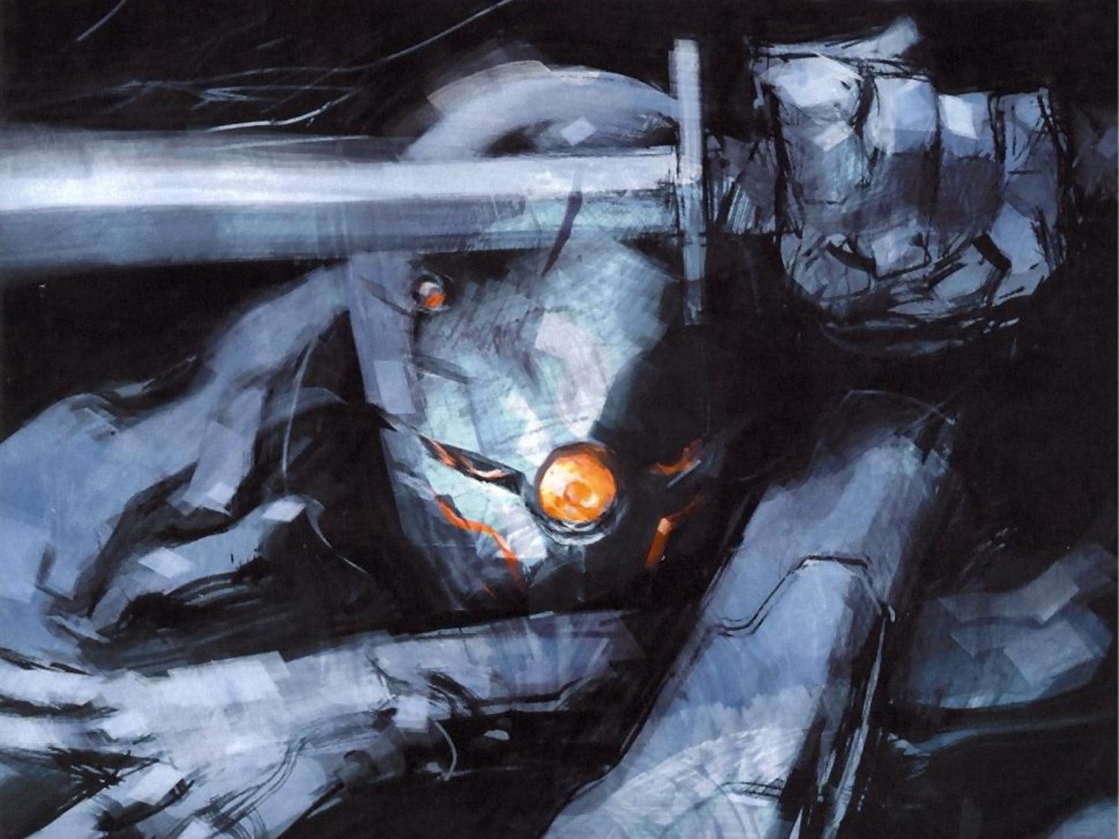 Metal Gear, indoors, Metal Gear Solid, Grey Fox, ice, cold temperature, close-up, orange color, human representation, night, wood, video games, moon, art and craft, HD Wallpaper