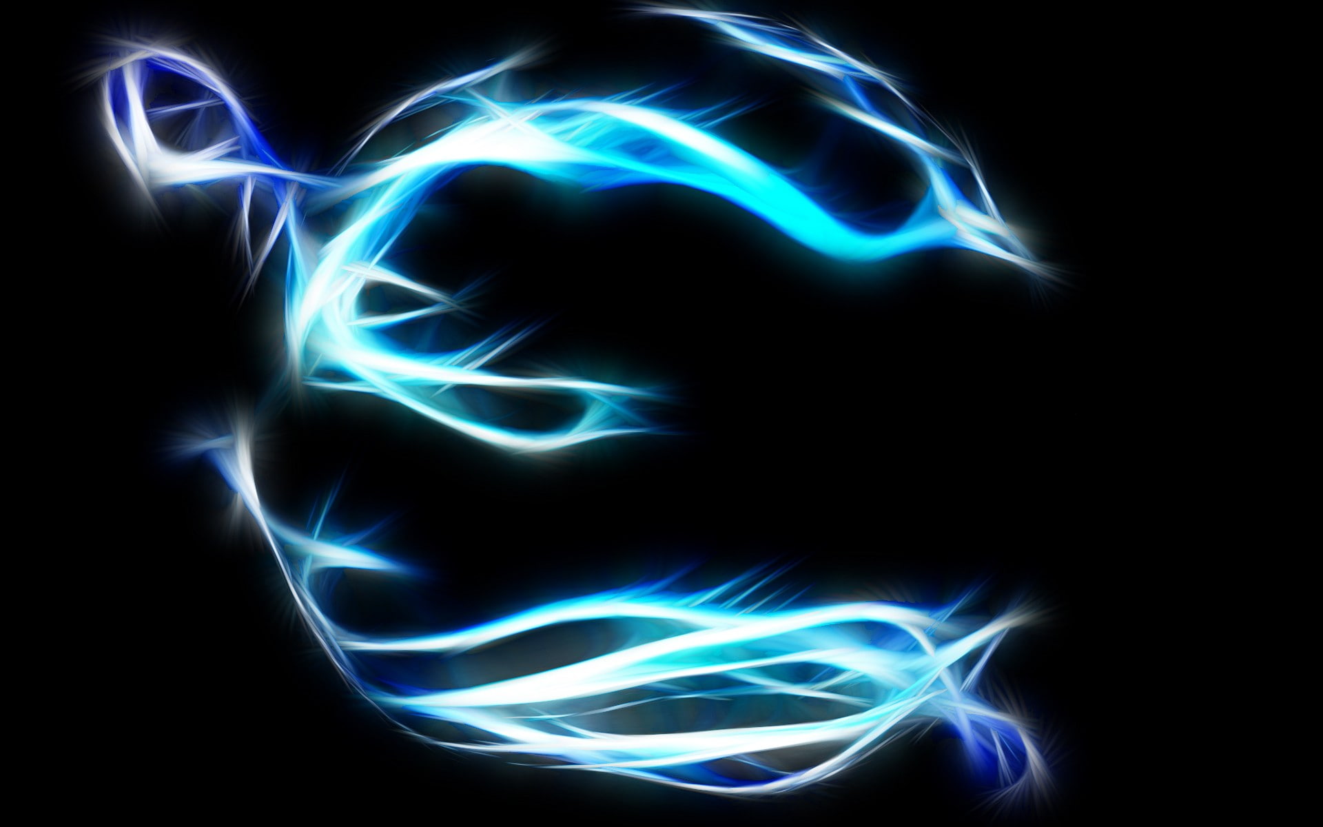 nature, blue, backgrounds, glowing, black background, 1080P, space, illuminated, pattern, Fractalius, motion, bright, fuel and power generation, abstract, HD Wallpaper