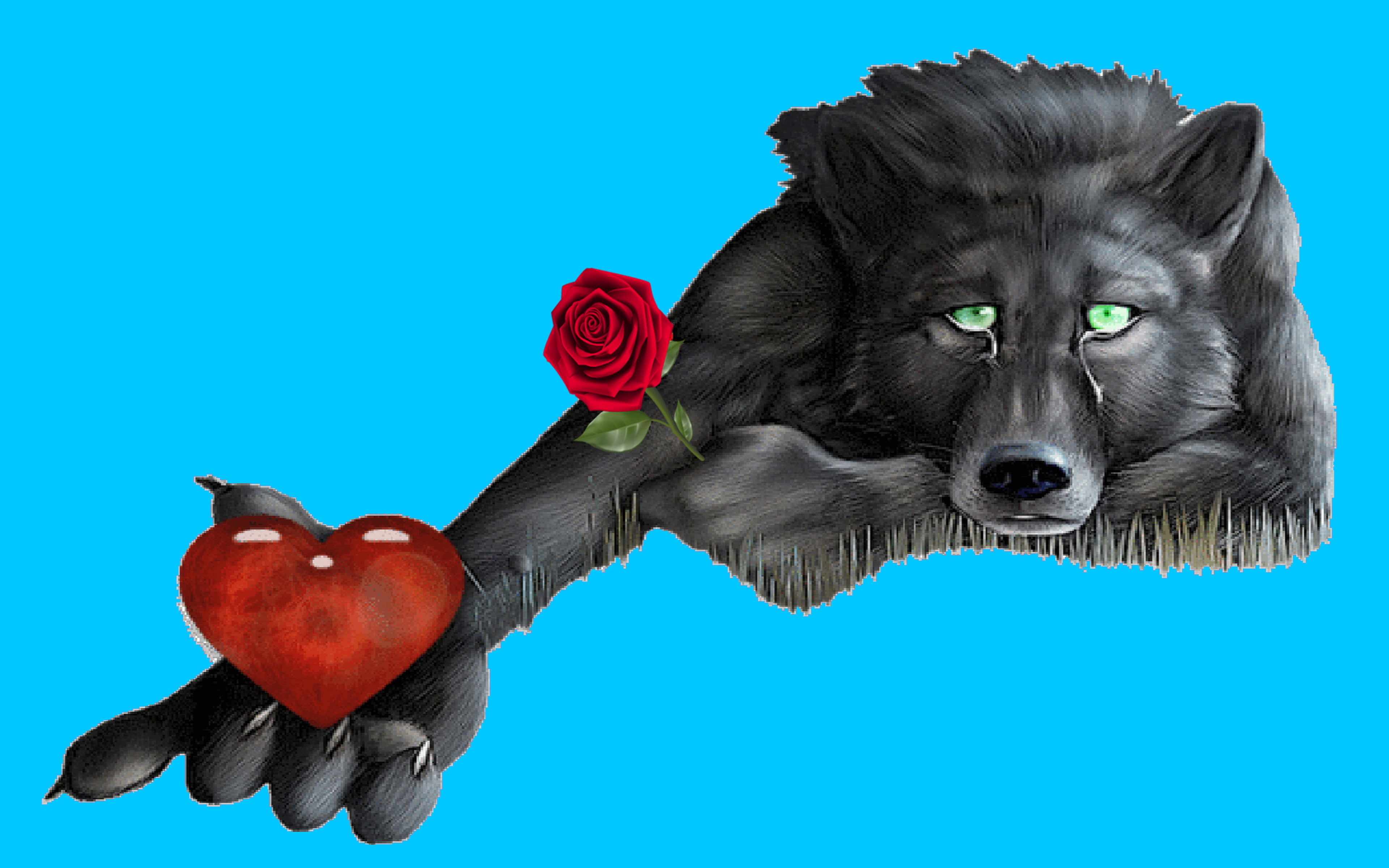 wallpapers, messages, hearts, lonely, phones, laptop, red, 4K, tablet, heart, hd, rose, mobile, wolf, HD Wallpaper