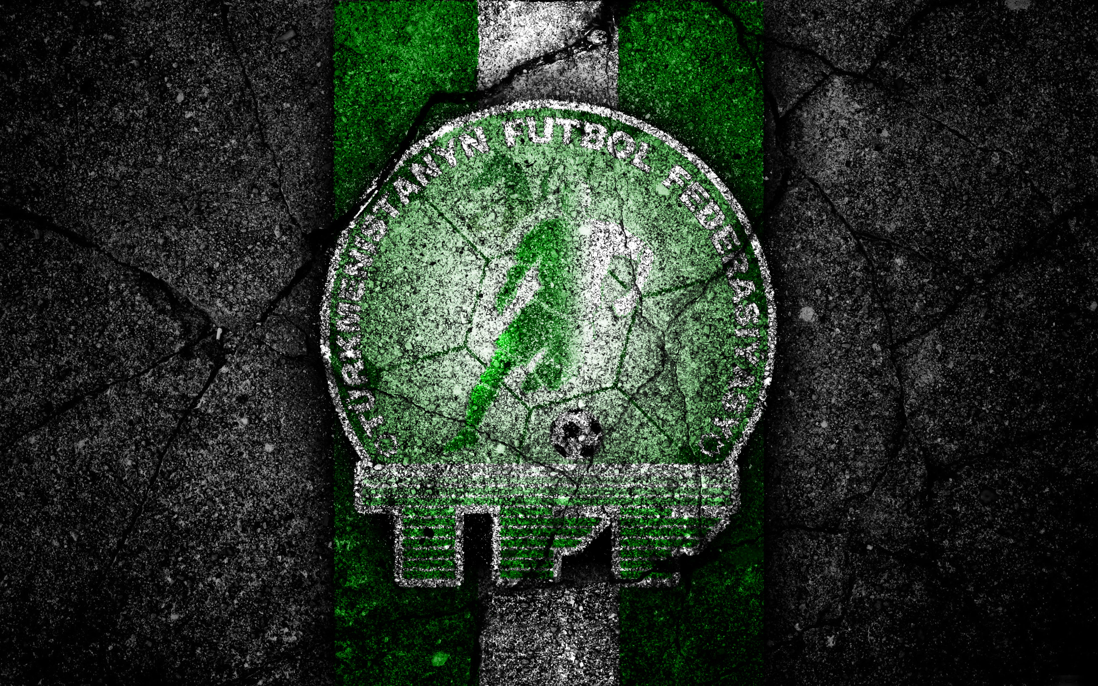 Emblem, Logo, Turkmenistan, Turkmenistan National Football Team, Soccer, 4K, HD Wallpaper