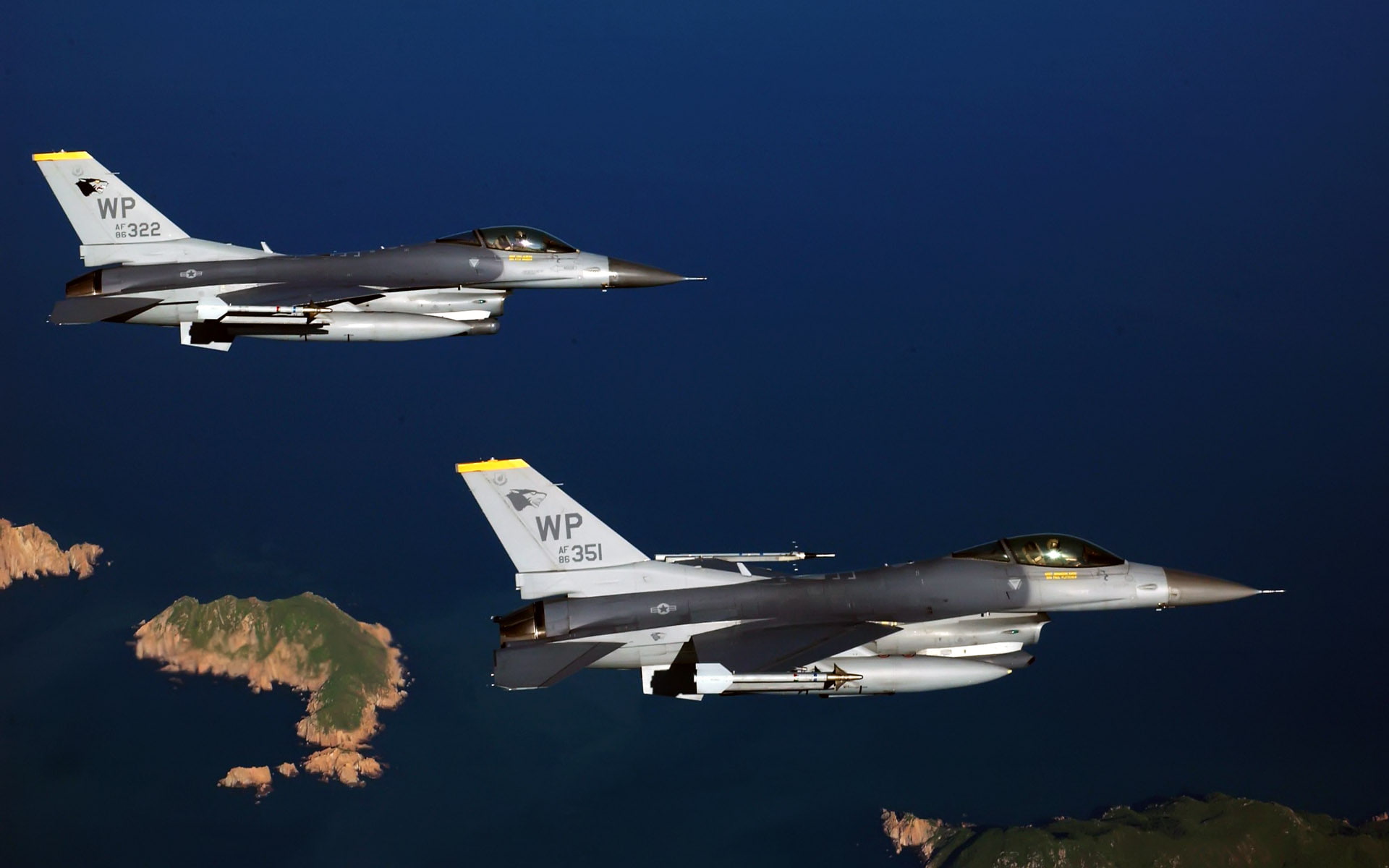 black, gray, fighter, falcon, aircrafts, 1080P, jets, f, two, fighting, HD Wallpaper