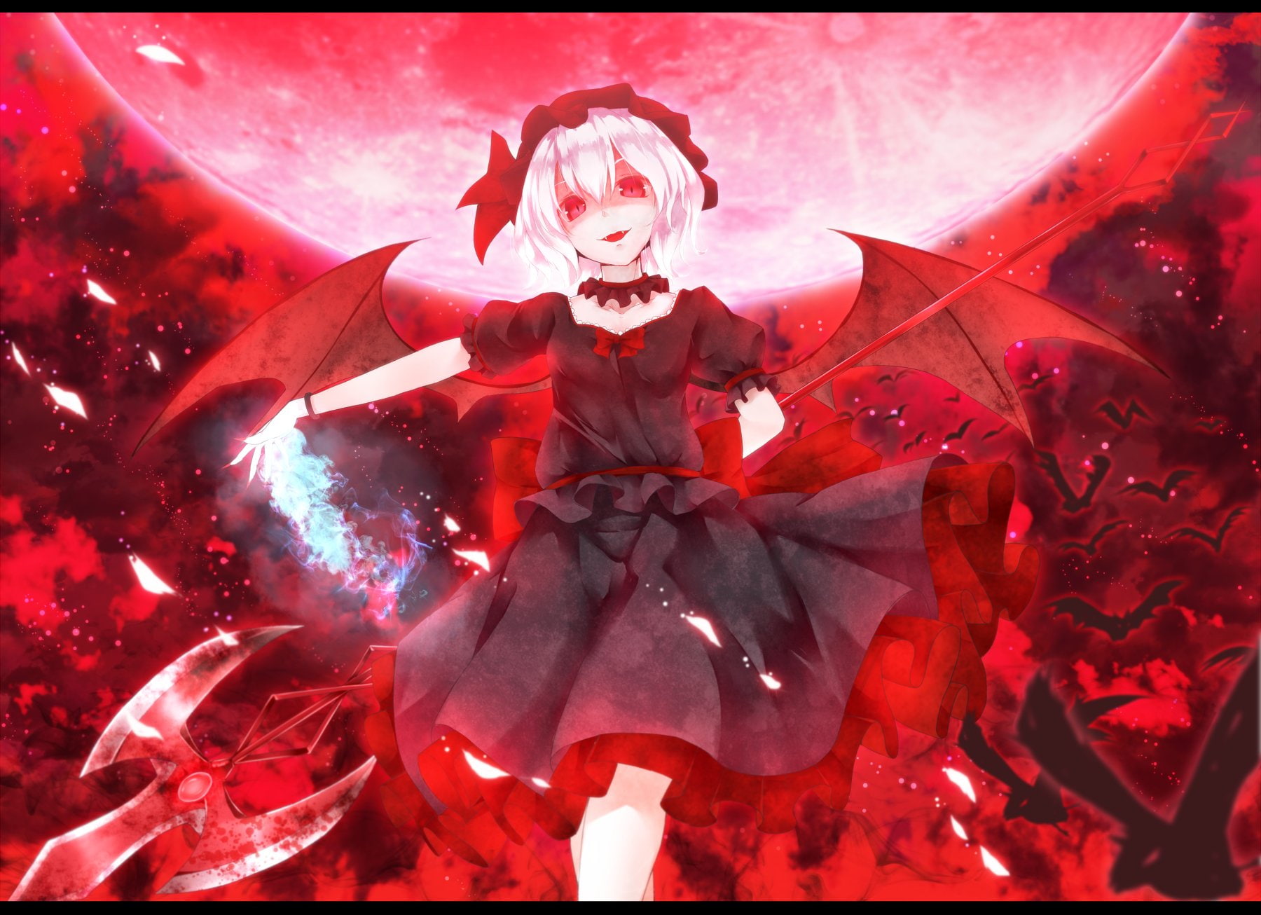 red, touhou, remilia, spear, scarlet, 720P, gungnir, the, HD Wallpaper