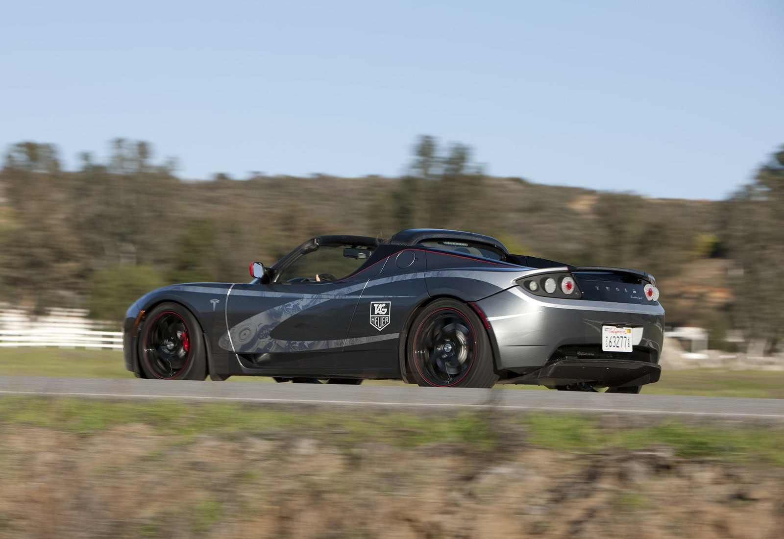 roadster, tree, black color, heuer, single object, tesla, land vehicle, motion, tag, mode of transportation, nature, transportation, no people, motor vehicle, HD Wallpaper