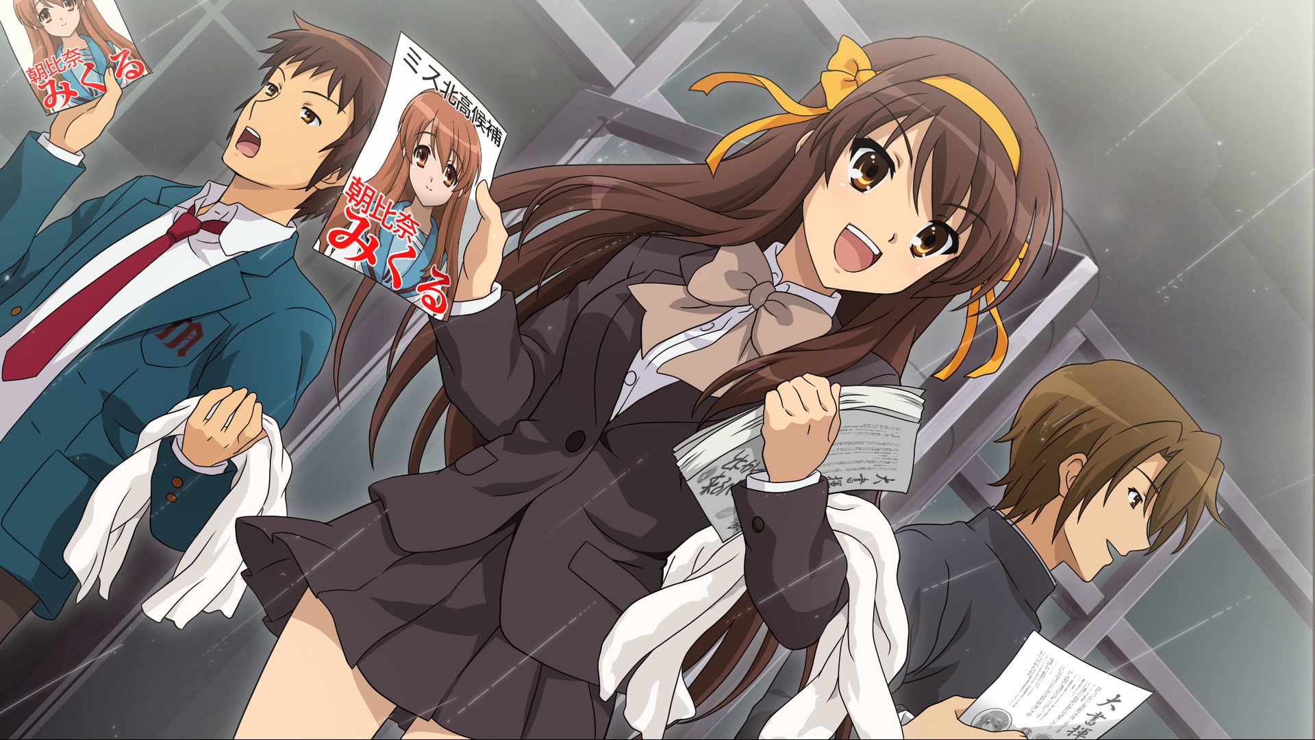 Itsuki Koizumi, Haruhi Suzumiya, 1080P, Suzumiya Haruhi no Yuuutsu, Mikuru Asahina, The Melancholy Of Haruhi Suzumiya, Anime, Kyon (Haruhi), HD Wallpaper