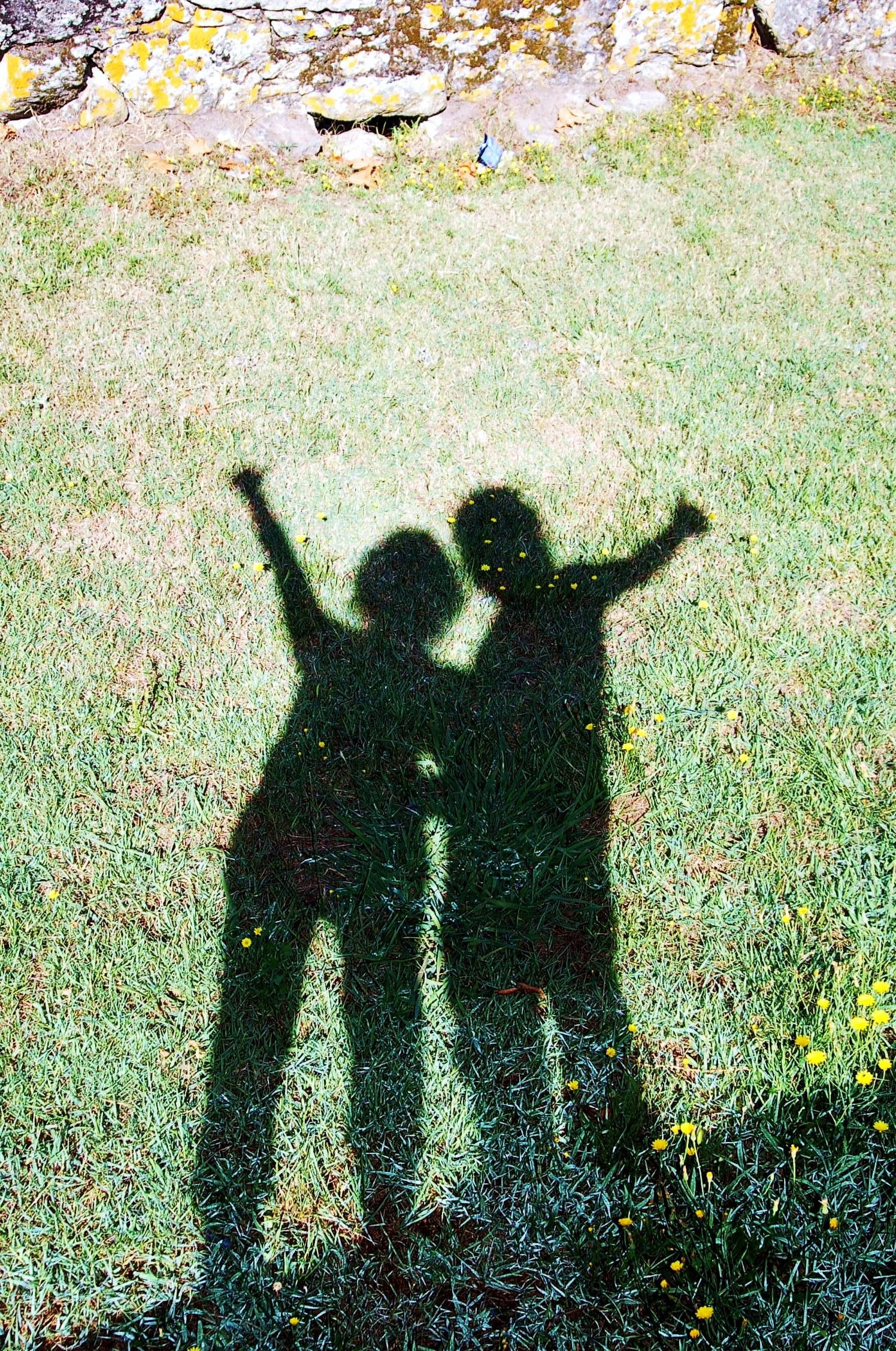 lifestyles, happy, victor, land, Shadows, standing, person, real people, day, win, arms raised, prado, leisure activity, Galicia, grass, outdoors, high angle view, Phone HD Wallpaper