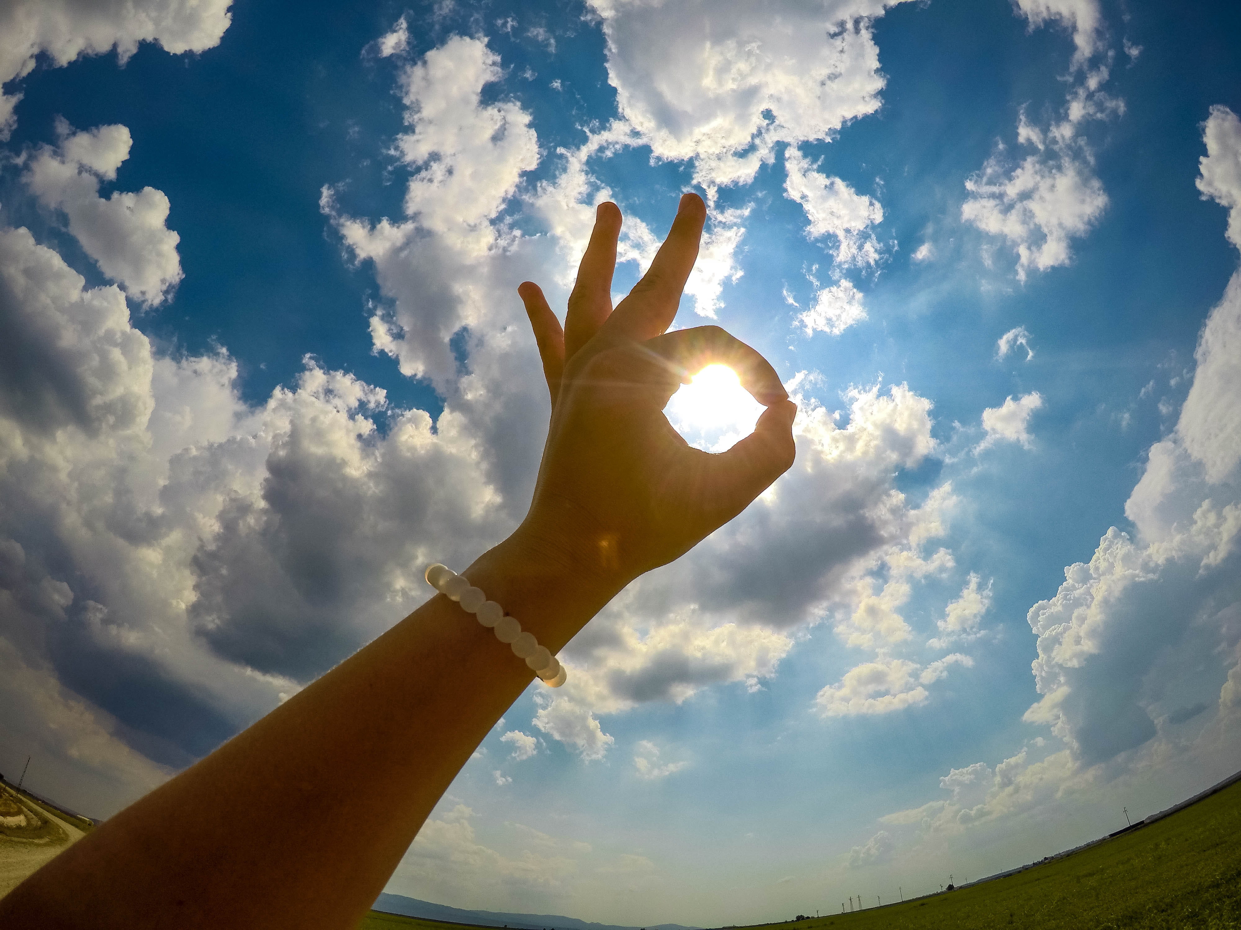 live, cloud - sky, sky, low angle view, human body part, human hand, real people, ok, human arm, mood, day, finger, karpuzlu, sunny, one person, reaching, HD Wallpaper