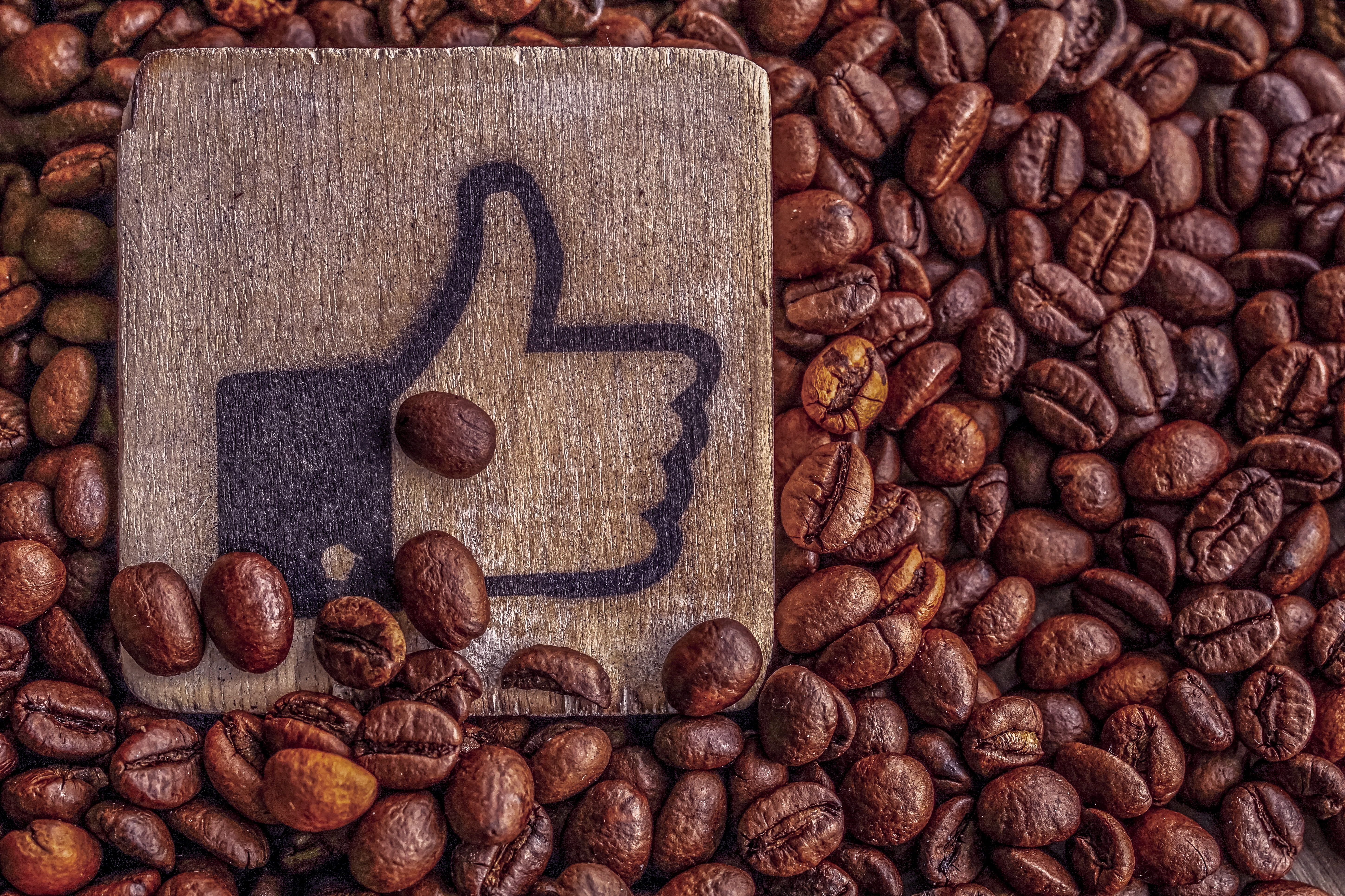 caffeine, delicious, emotions, thumbs up, high, wood - material, pleasure, text, full frame, backgrounds, still life, ok, freshness, stimulant, like, food and drink, HD Wallpaper