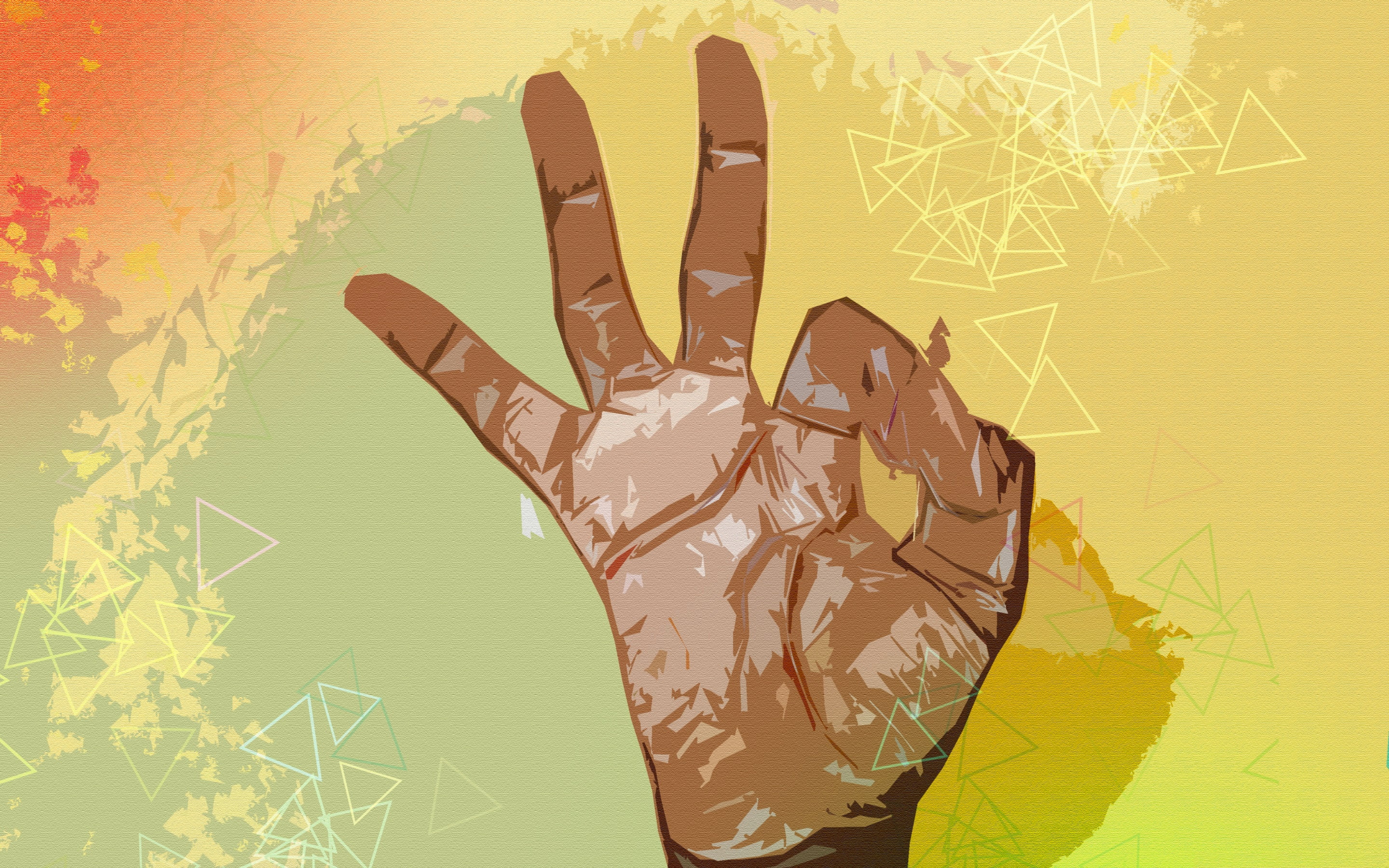 2K, OK!, hand, sign, palm, HD Wallpaper