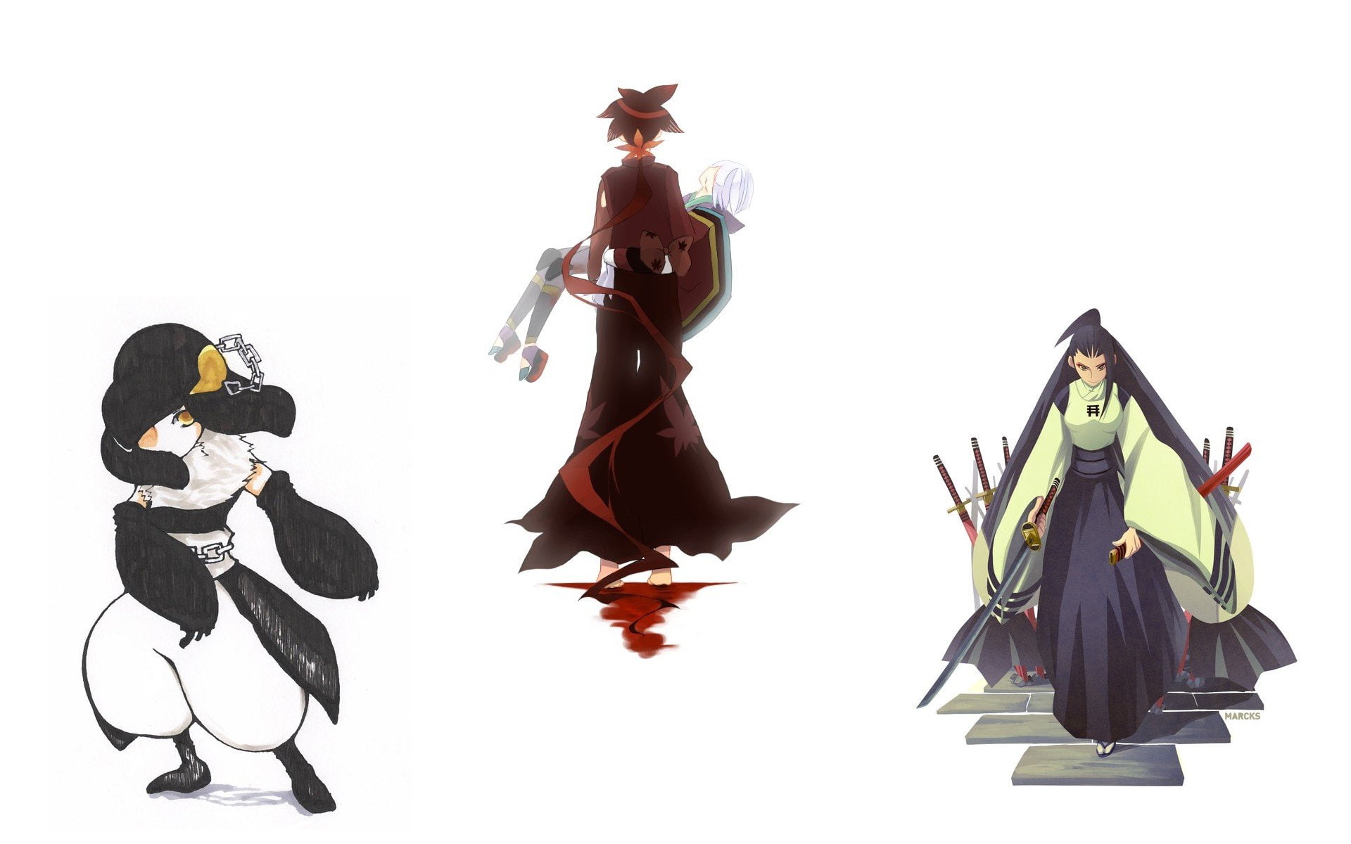 togame, shichika, brunettes, simple, background, yasuri, 1080P, katanagatari, HD Wallpaper