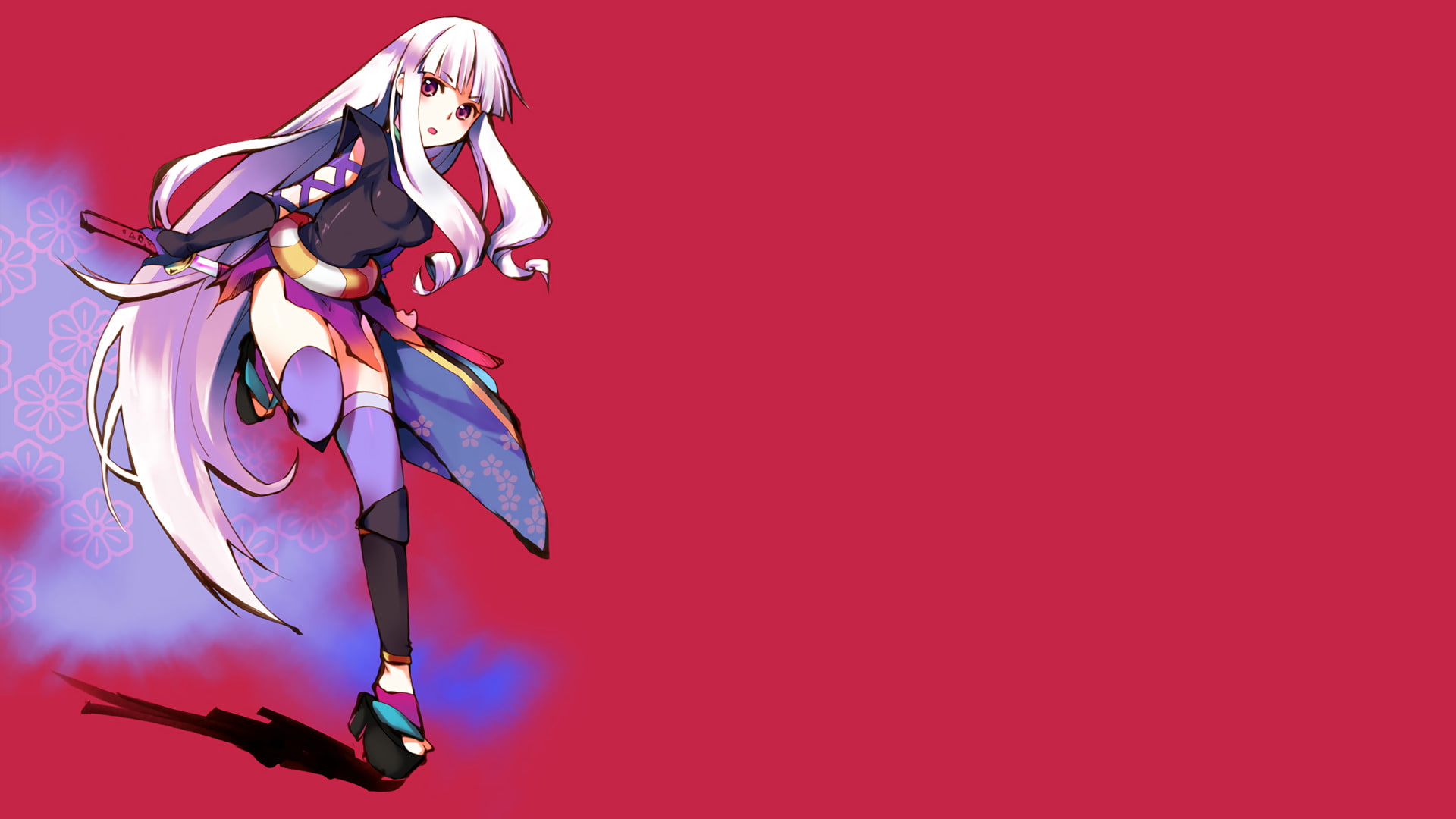 superhero, standing, colored background, cyborg, anime anime girls katanagatari togame, communication, adult, red, technology, young adult, studio shot, HD Wallpaper