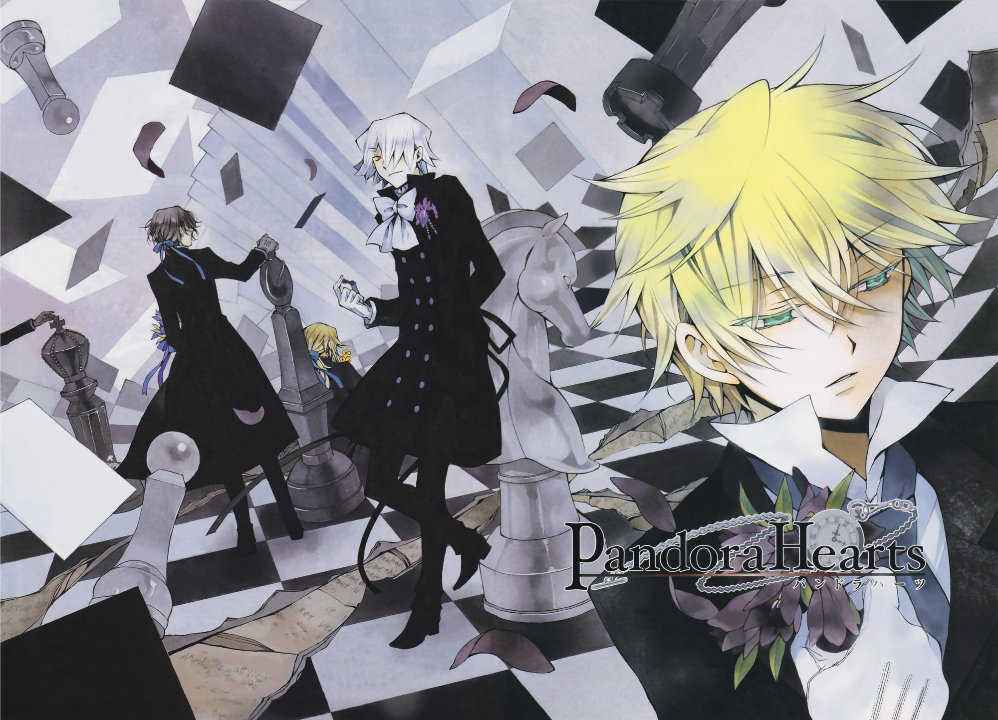 chess, nightray, break, pieces, vessalius, pandora, hearts, xerxes, boys, anime, gilbert, 1080P, HD Wallpaper
