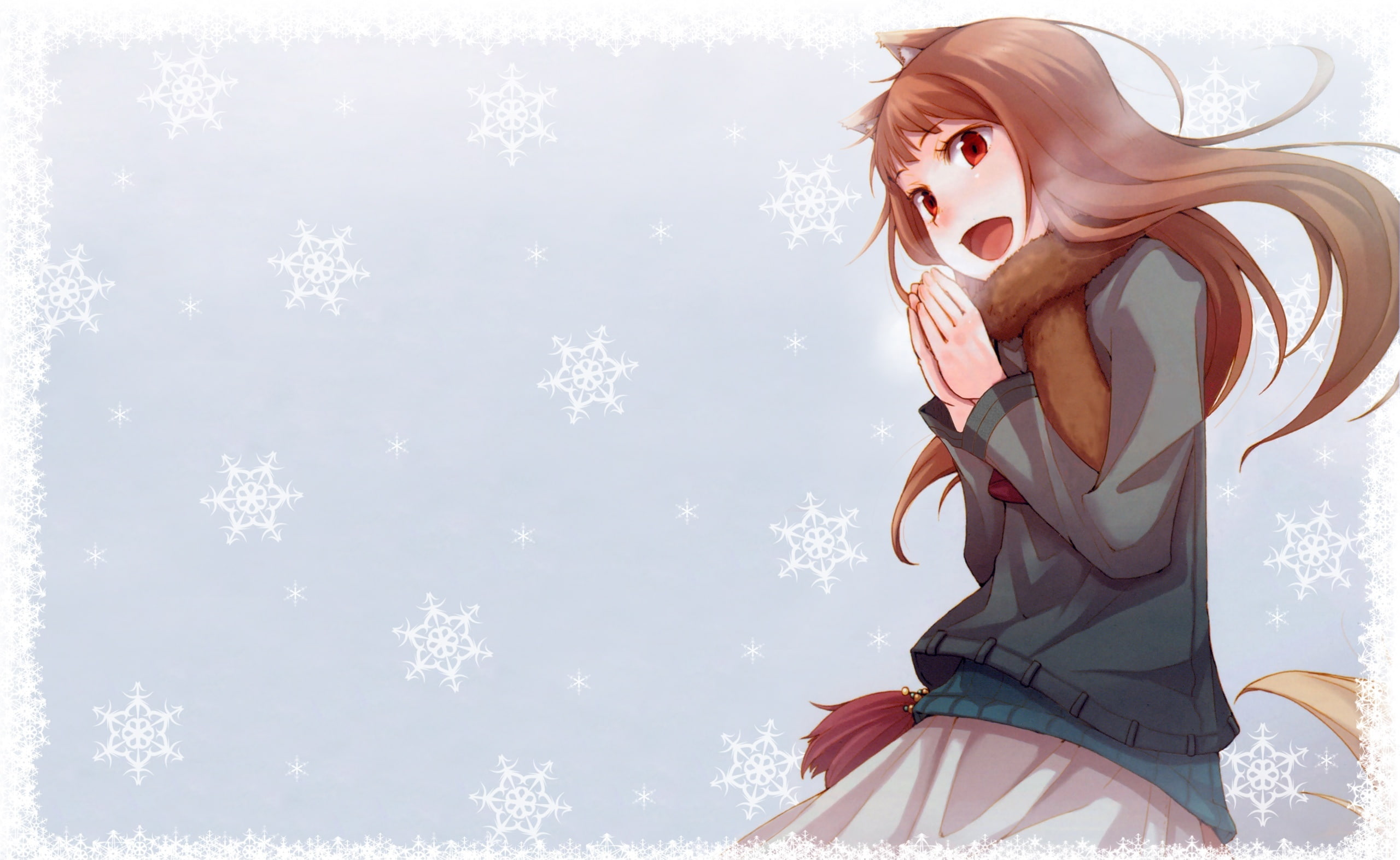 sunlight, scarf, Anime, outdoors, portrait, hairstyle, brown, sky, snow, women, nature, adult, animated, 2K, young adult, character, day, beautiful woman, HD Wallpaper