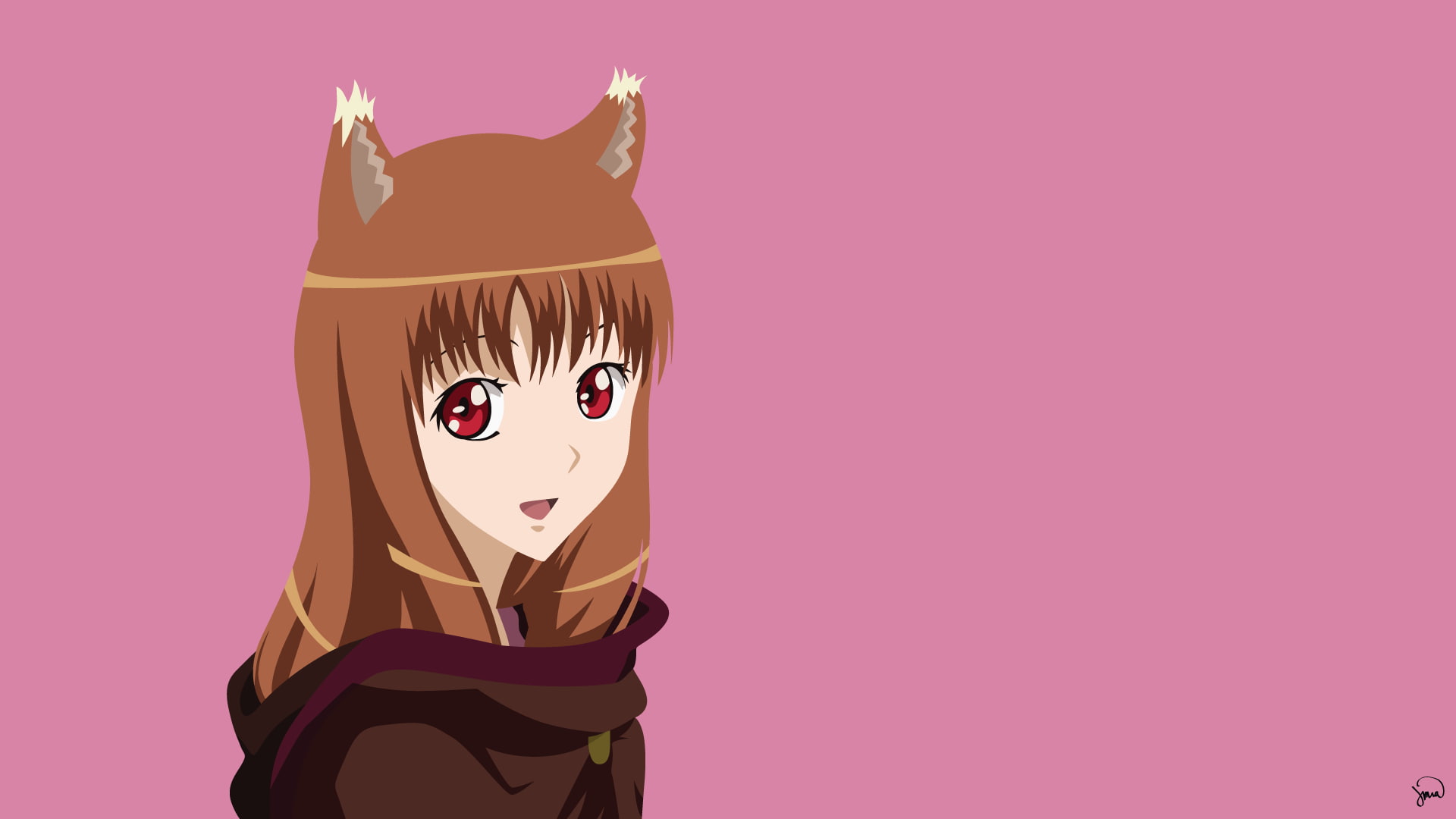 studio shot, still life, no people, mammal, indoors, pink background, single object, art and craft, creativity, anime girls, Holo, close-up, colored background, HD Wallpaper