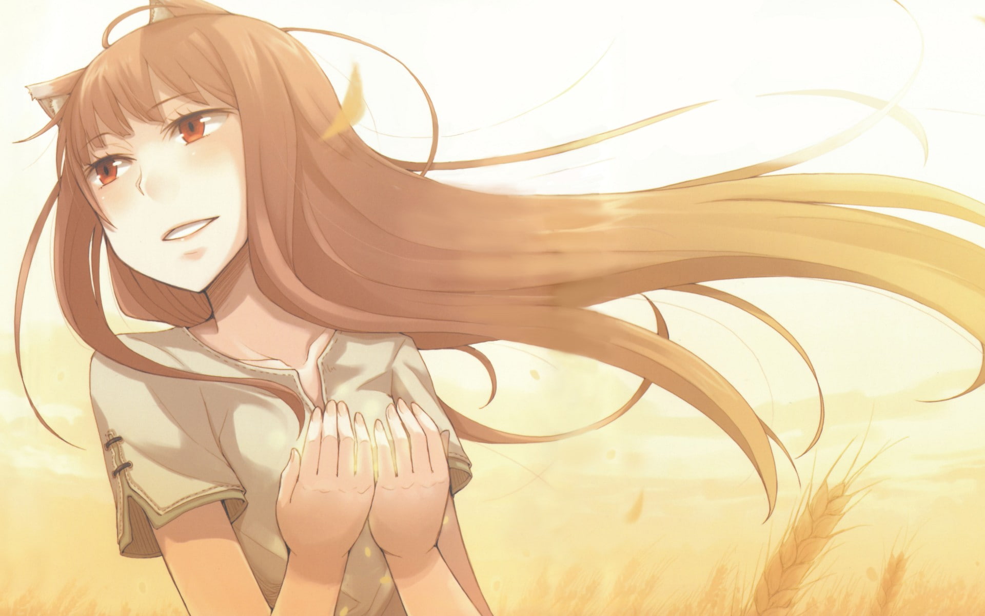 female likeness, anime, close-up, gold colored, art and craft, indoors, human representation, 1080P, Spice and Wolf, statue, day, no people, wall - building feature, HD Wallpaper
