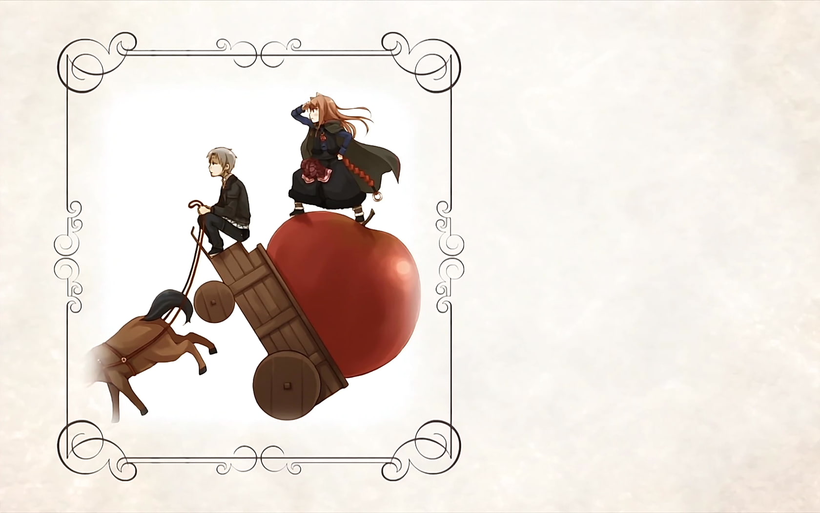 Apples, 720P, Lawrence Kraft, Spice And Wolf, anime, Holo, HD Wallpaper