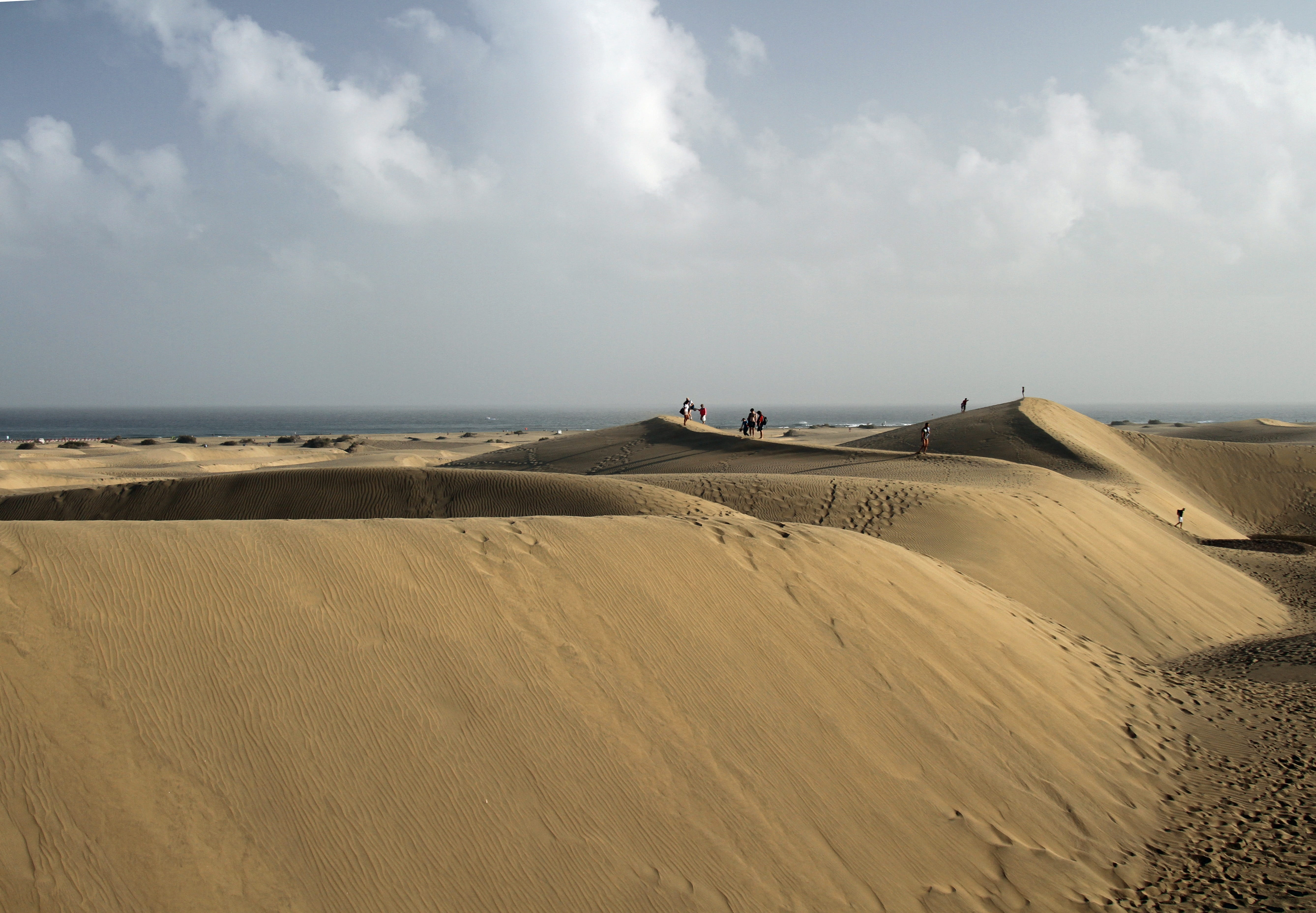 sky, Canary Islands, 5K, horizon over water, environment, desert, horizon, water, beach, spain, beauty in nature, outdoors, day, sand dune, Gran Canaria, HD Wallpaper