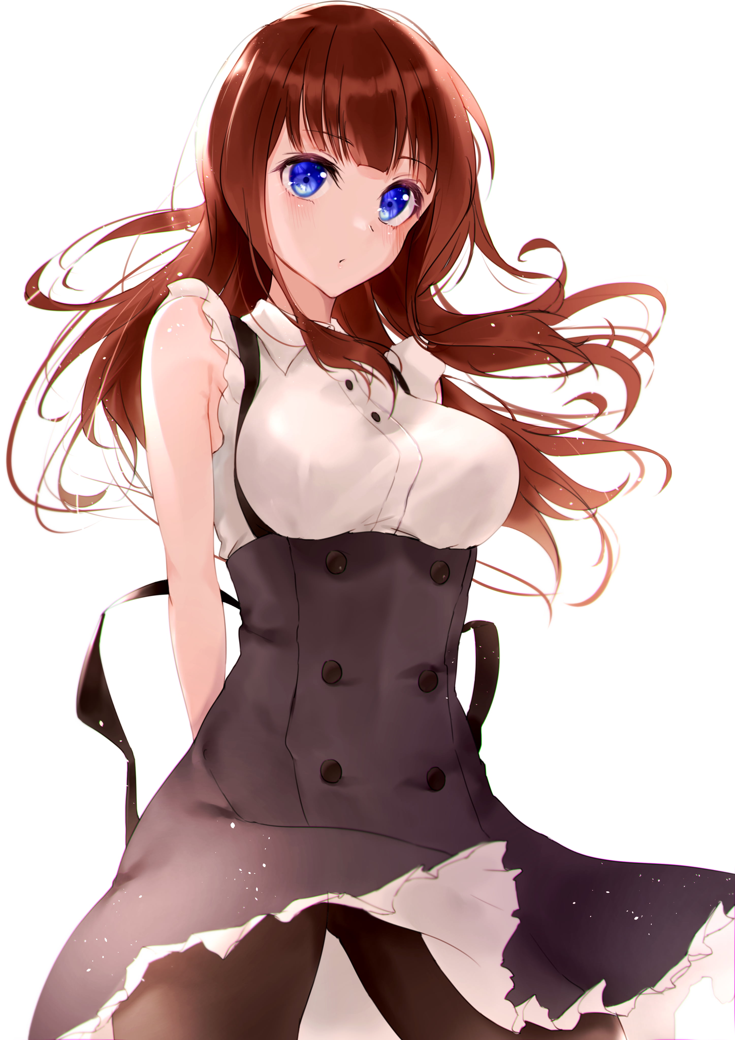 Kaede Johan Nouvel (Assault Lily: Bouquet), dress, blue eyes, Meen, black pantyhose, 4K, Assault Lily: Bouquet, anime girls, Phone HD Wallpaper
