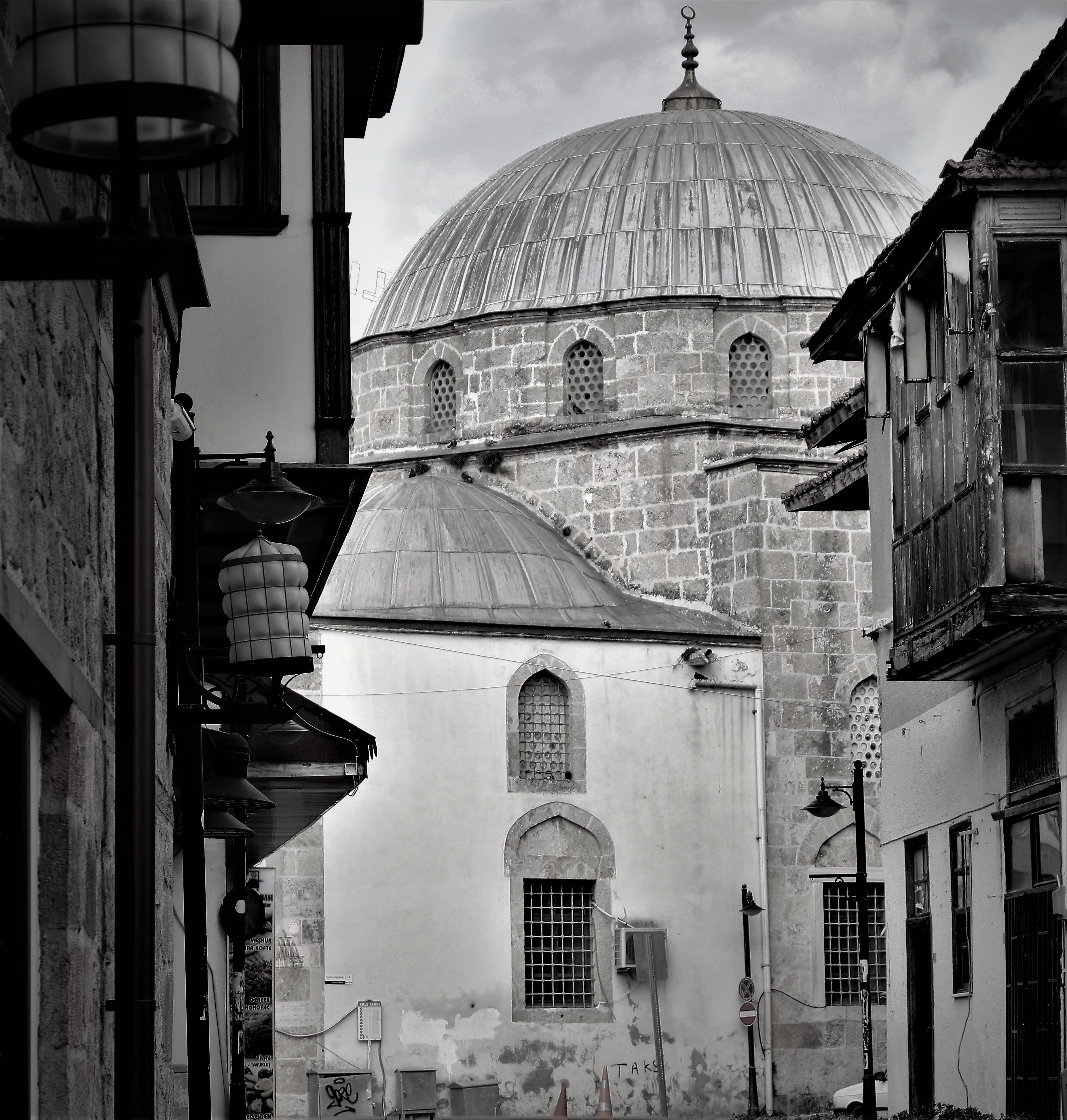 dome, built structure, religion, city, architecture, no people, tourism, place of worship, cami, antalya mediterranean, day, building, nature, sky, spirituality, Phone HD Wallpaper