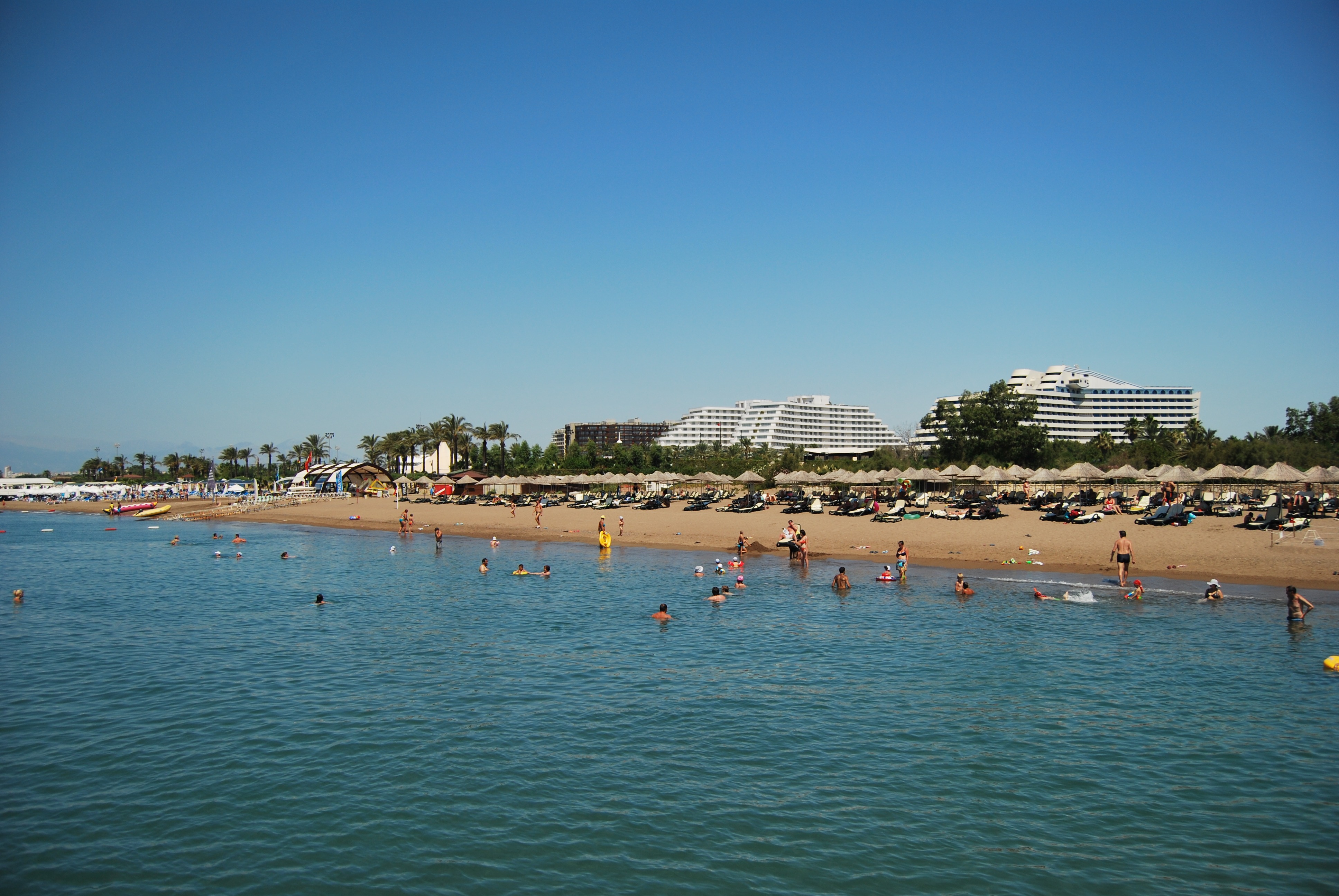 riviera, 4K, water, built structure, sky, large group of people, rixos, building exterior, turkey, trip, mediterranean, sea, vacations, outdoors, holiday, HD Wallpaper