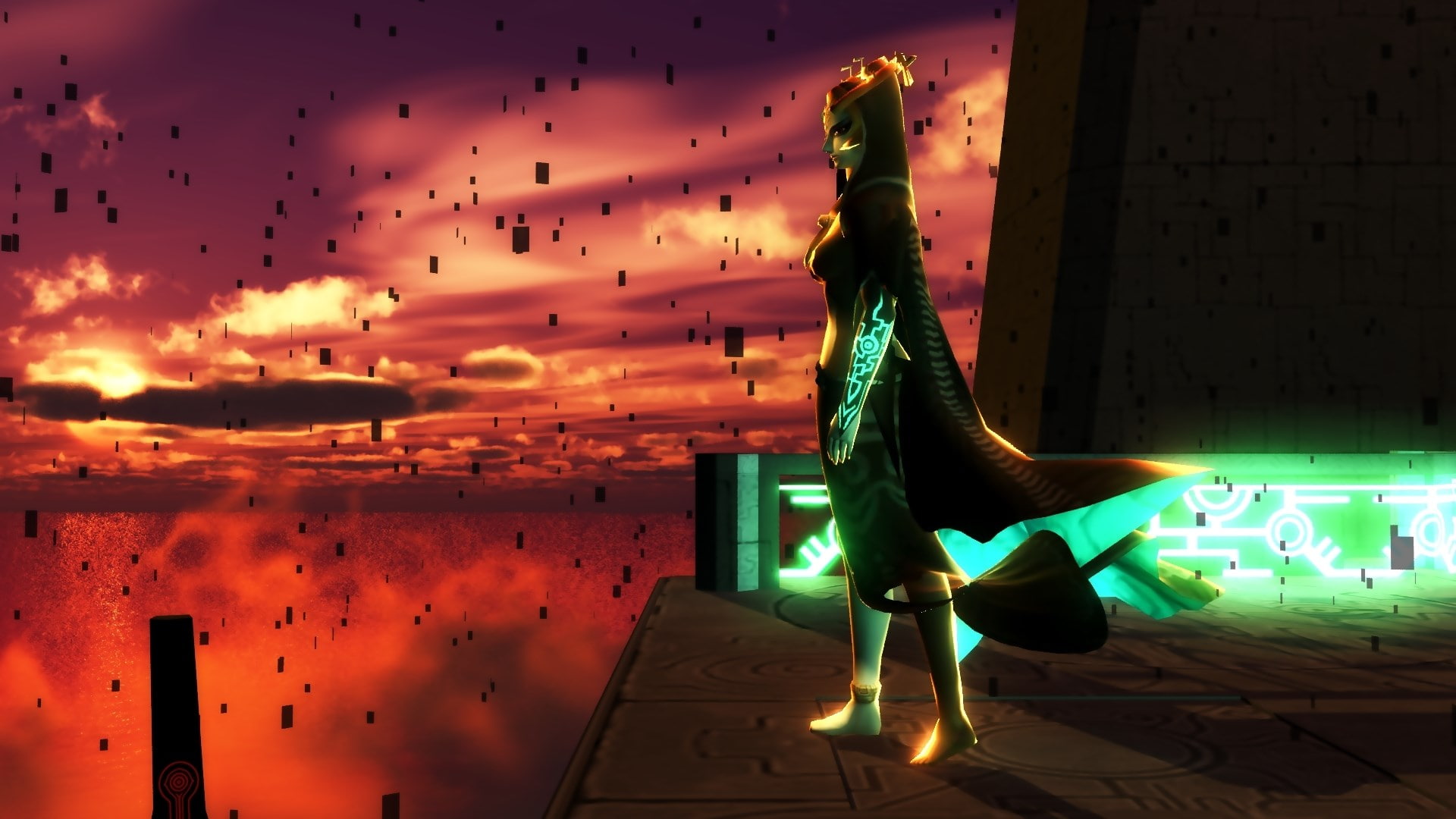 bird, the legend of zelda twilight princess, art and craft, travel destinations, illuminated, human representation, no people, representation, vertebrate, HD Wallpaper