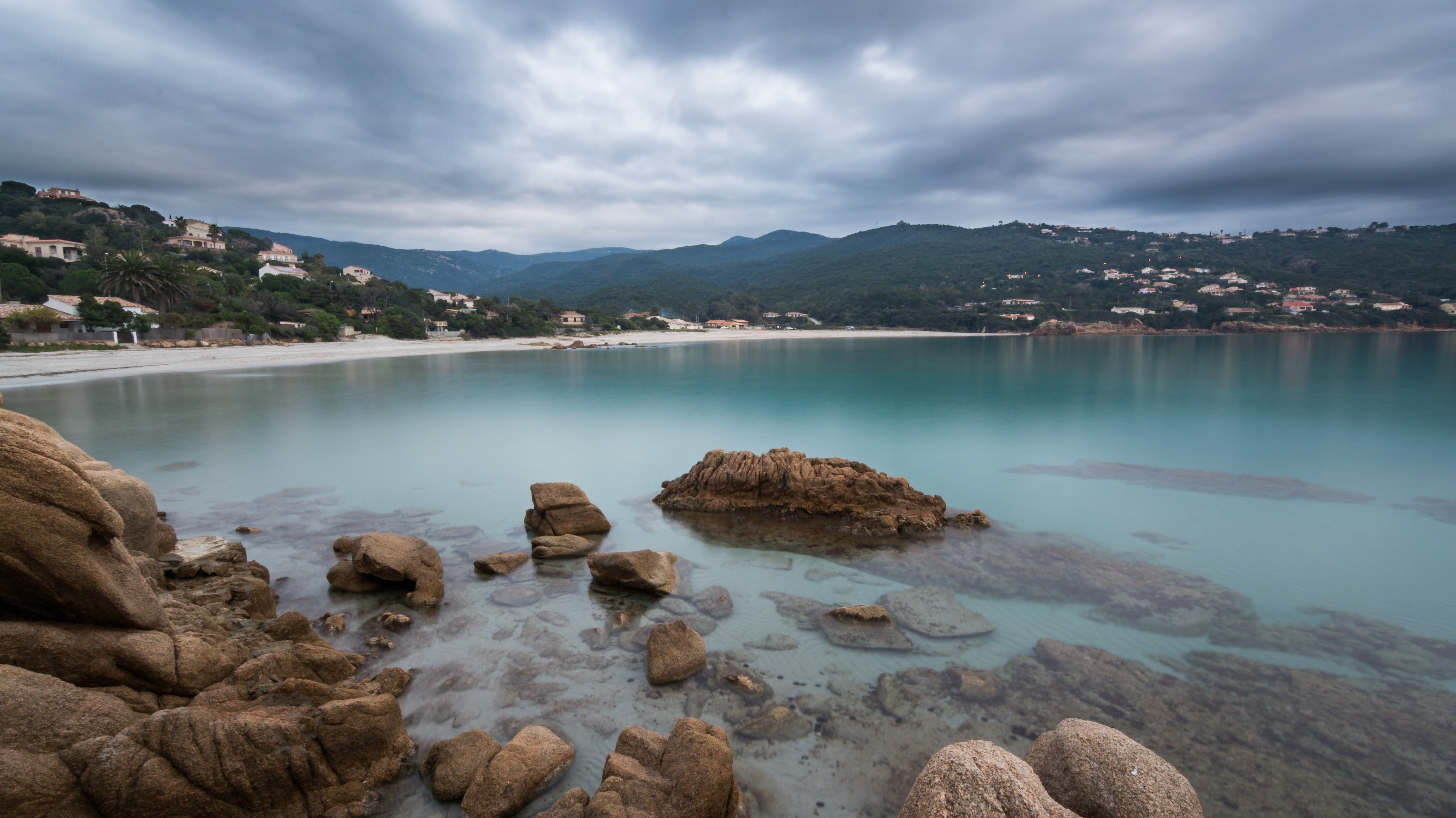 long exposure, scenics - nature, solid, tranquil scene, sea, day, tranquility, mountain, sky, rock - object, idyllic, rock, non-urban scene, lake, beauty in nature, HD Wallpaper