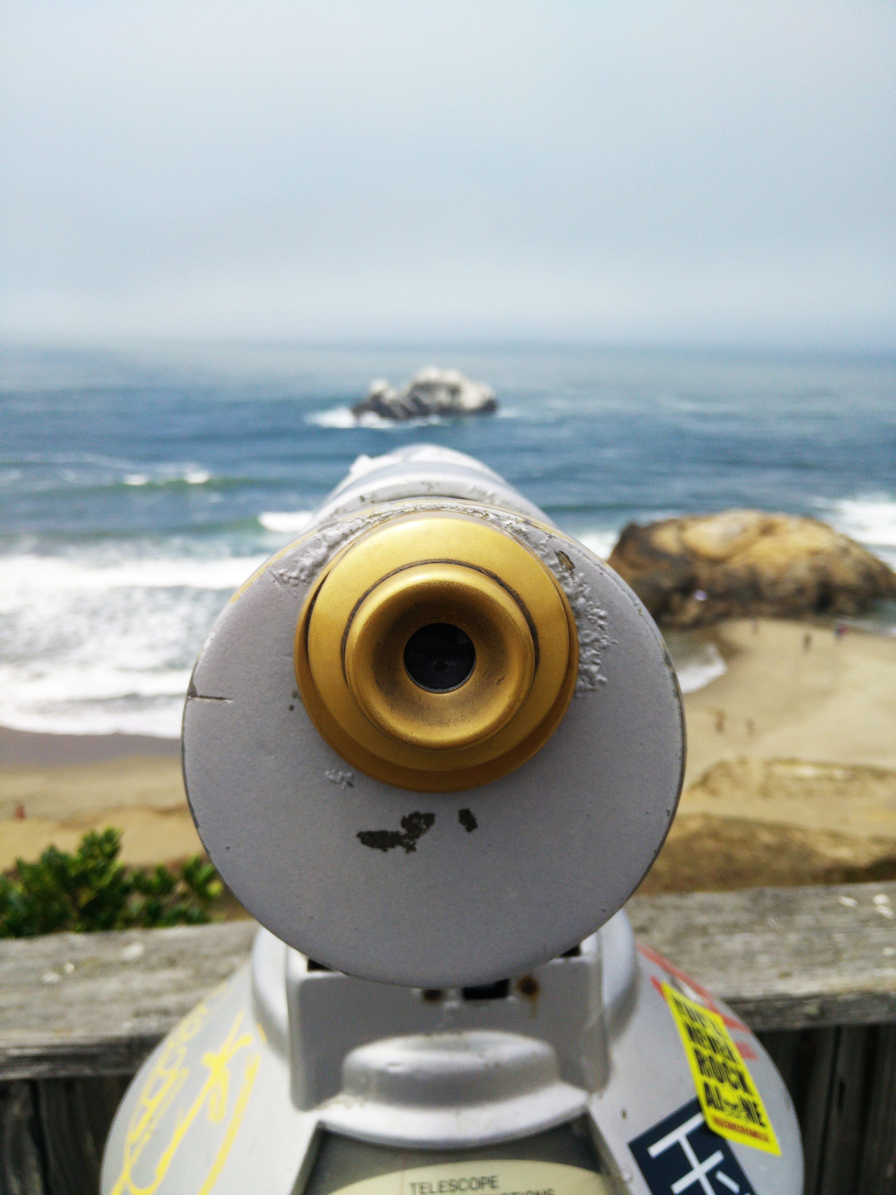 san francisco, seashore, no people, close-up, optical instrument, sky, day, pacific, focus on foreground, seaside, beach, technology, surveillance, horizon, Phone HD Wallpaper